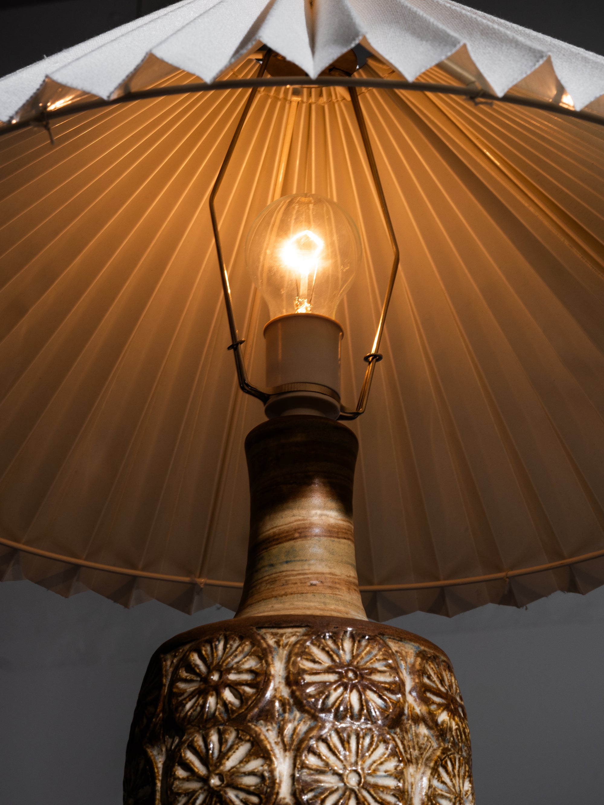 Large Model “3080” Ceramic Table Lamp by Søholm Stentøj, Denmark, 1960s