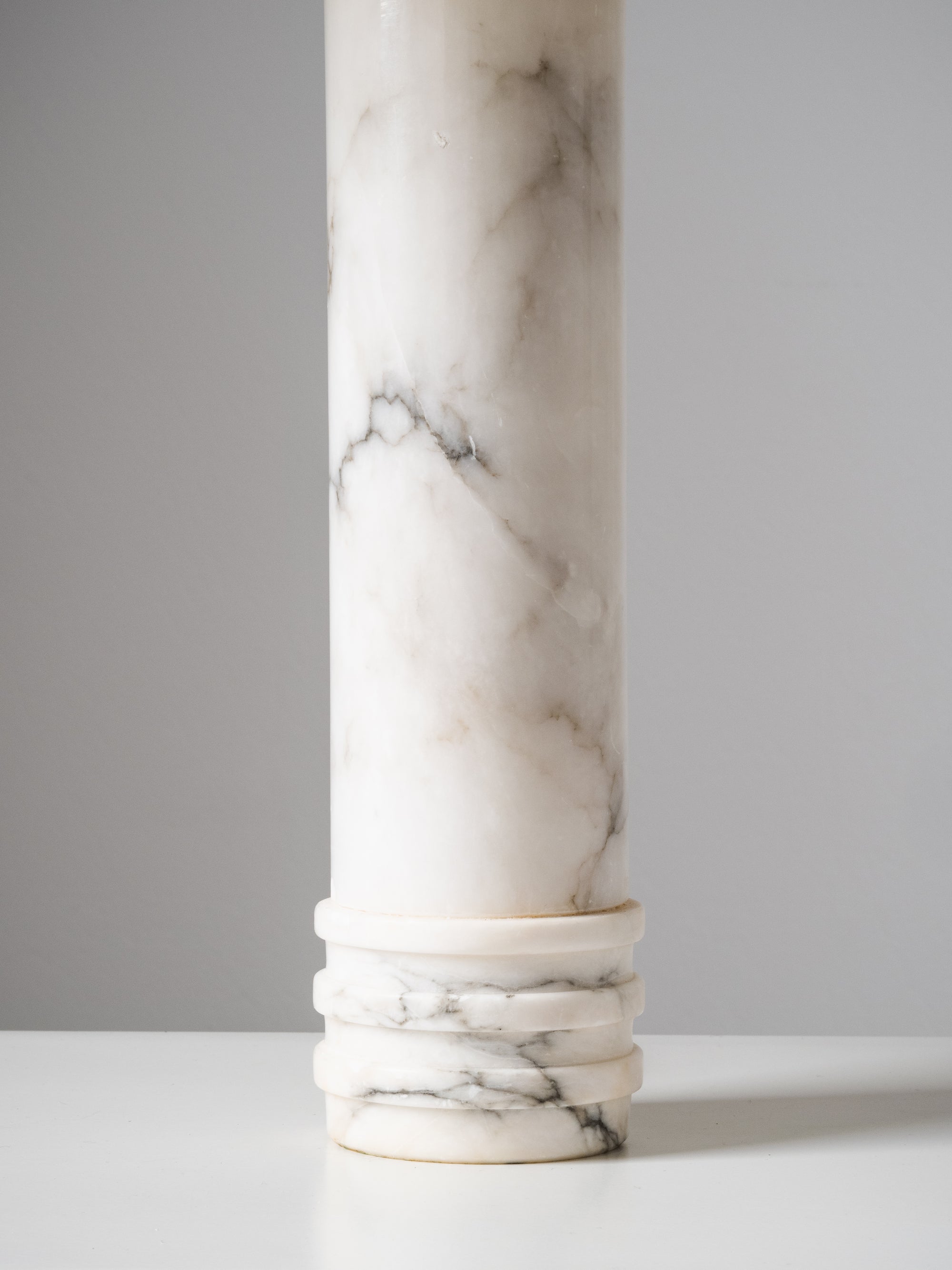 Pair of Bergboms Model B-10 Carrara Marble Table Lamps, Sweden, 1960s