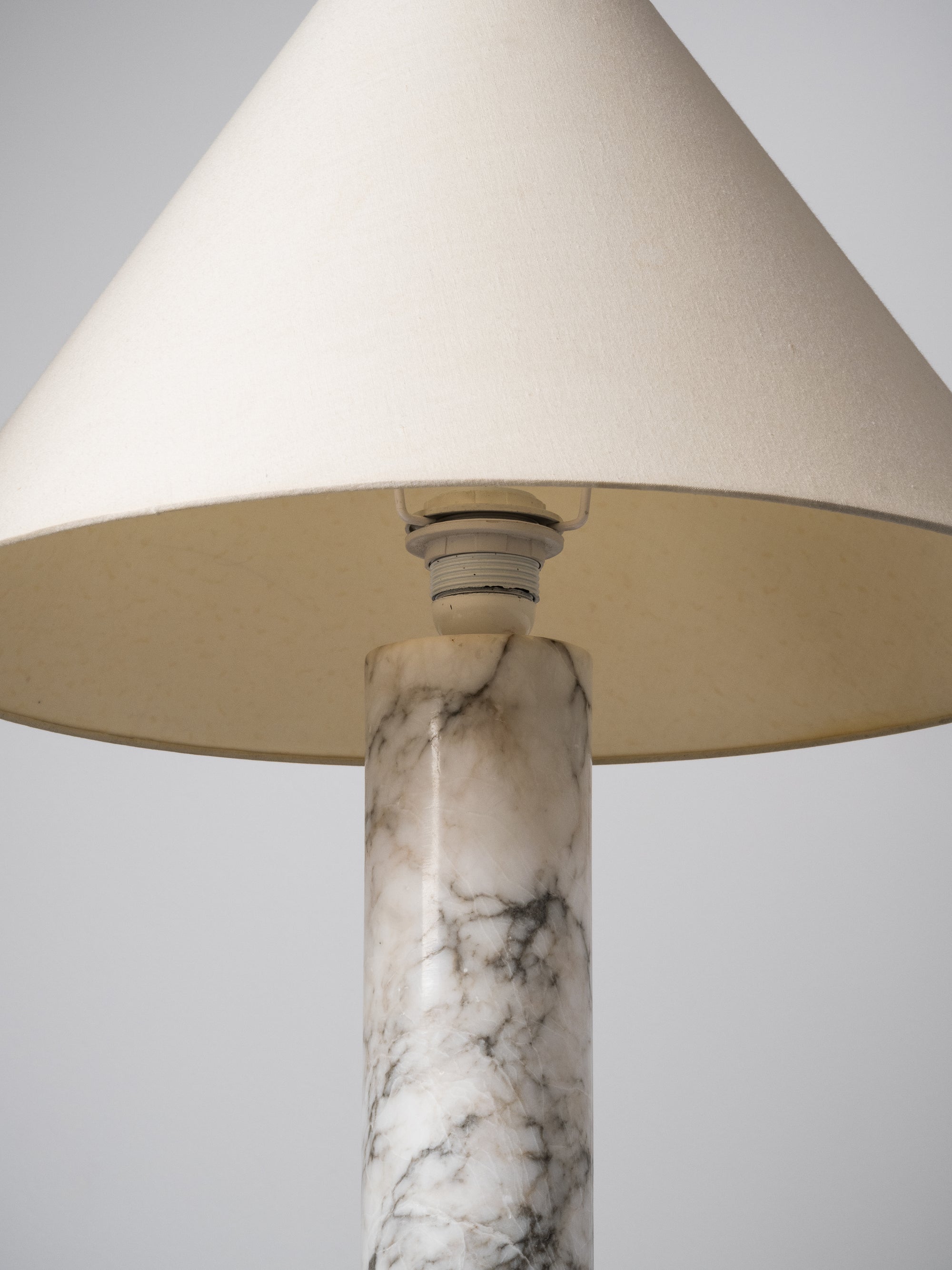 Pair of Bergboms Model B-10 Carrara Marble Table Lamps, Sweden, 1960s