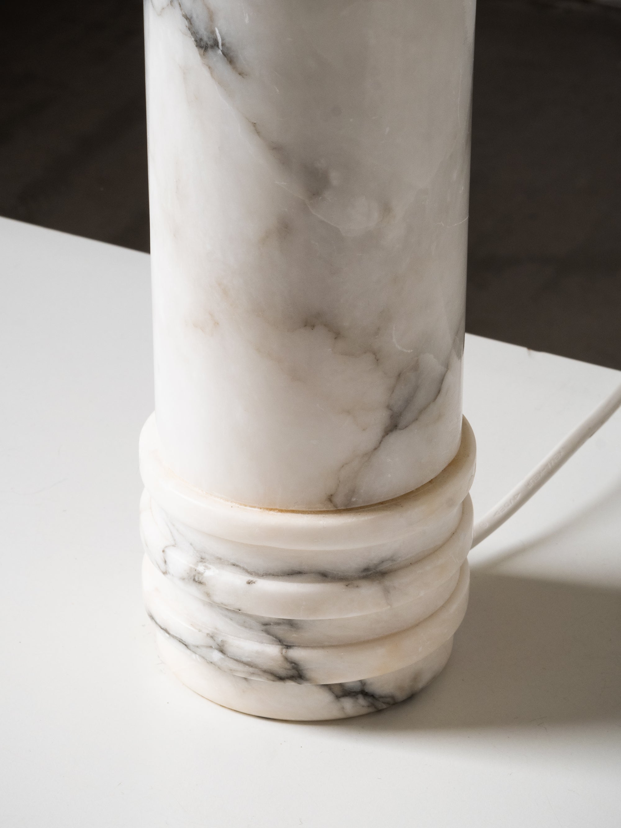 Pair of Bergboms Model B-10 Carrara Marble Table Lamps, Sweden, 1960s