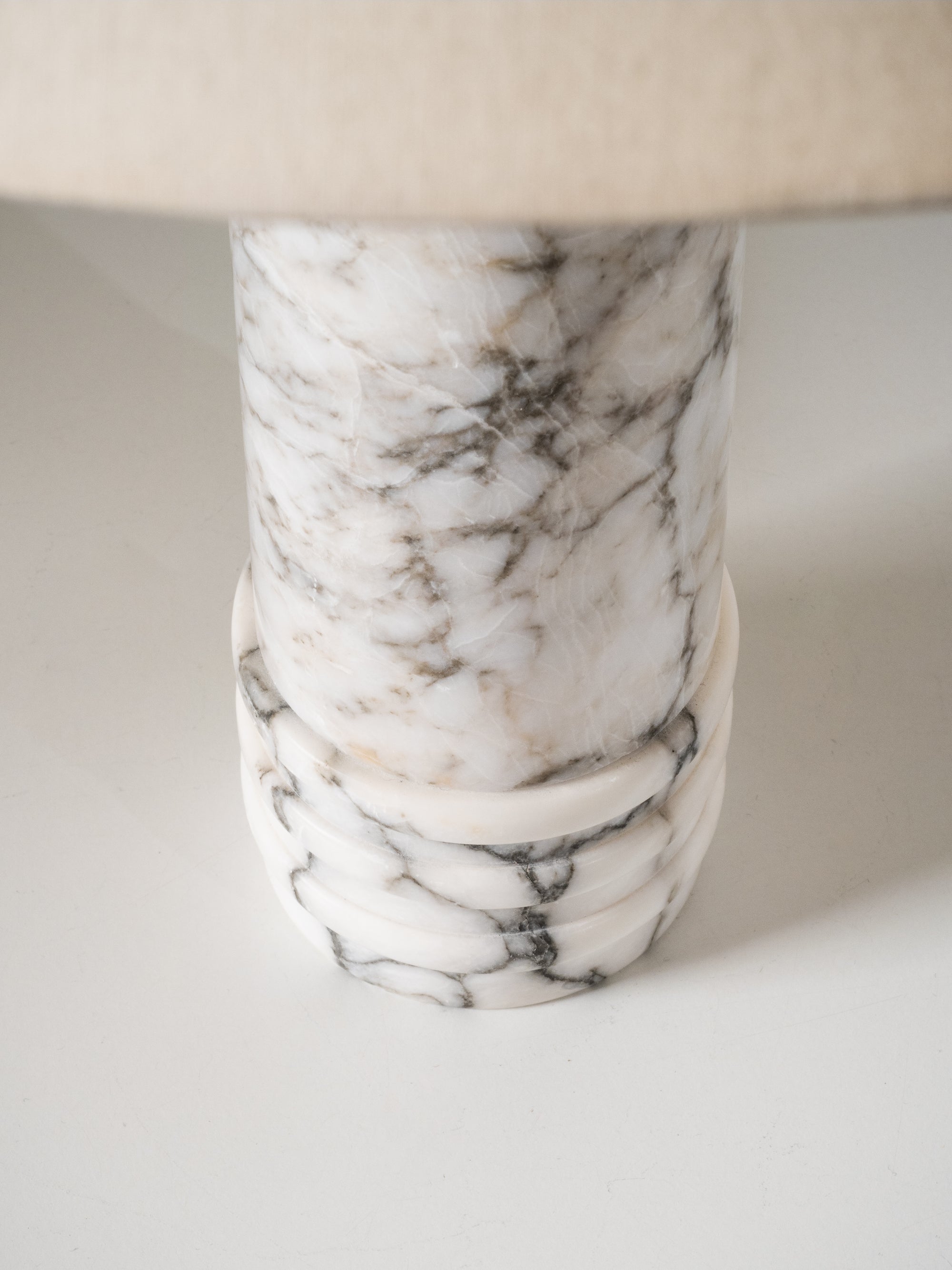Pair of Bergboms Model B-10 Carrara Marble Table Lamps, Sweden, 1960s