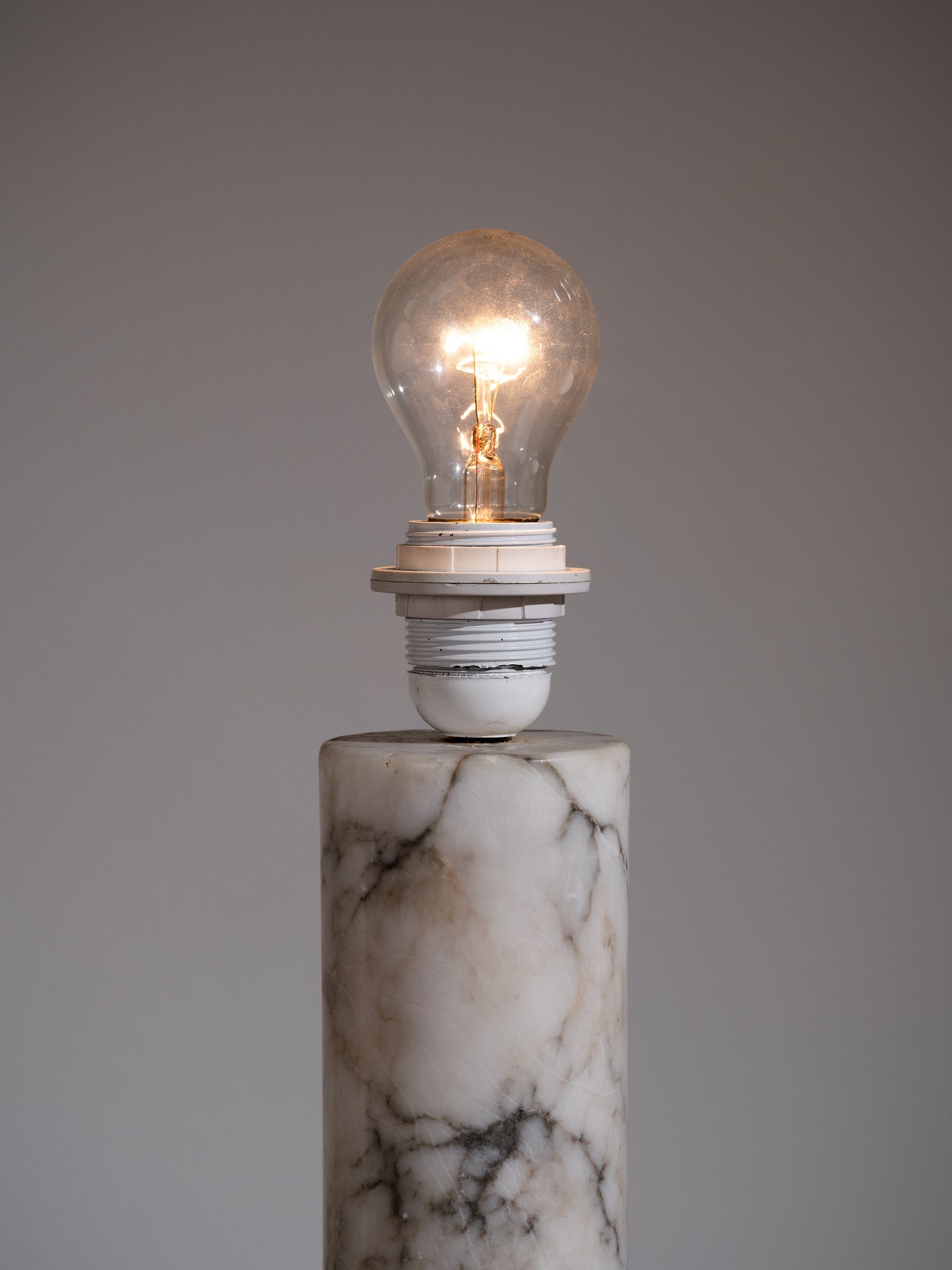 Pair of Bergboms Model B-10 Carrara Marble Table Lamps, Sweden, 1960s