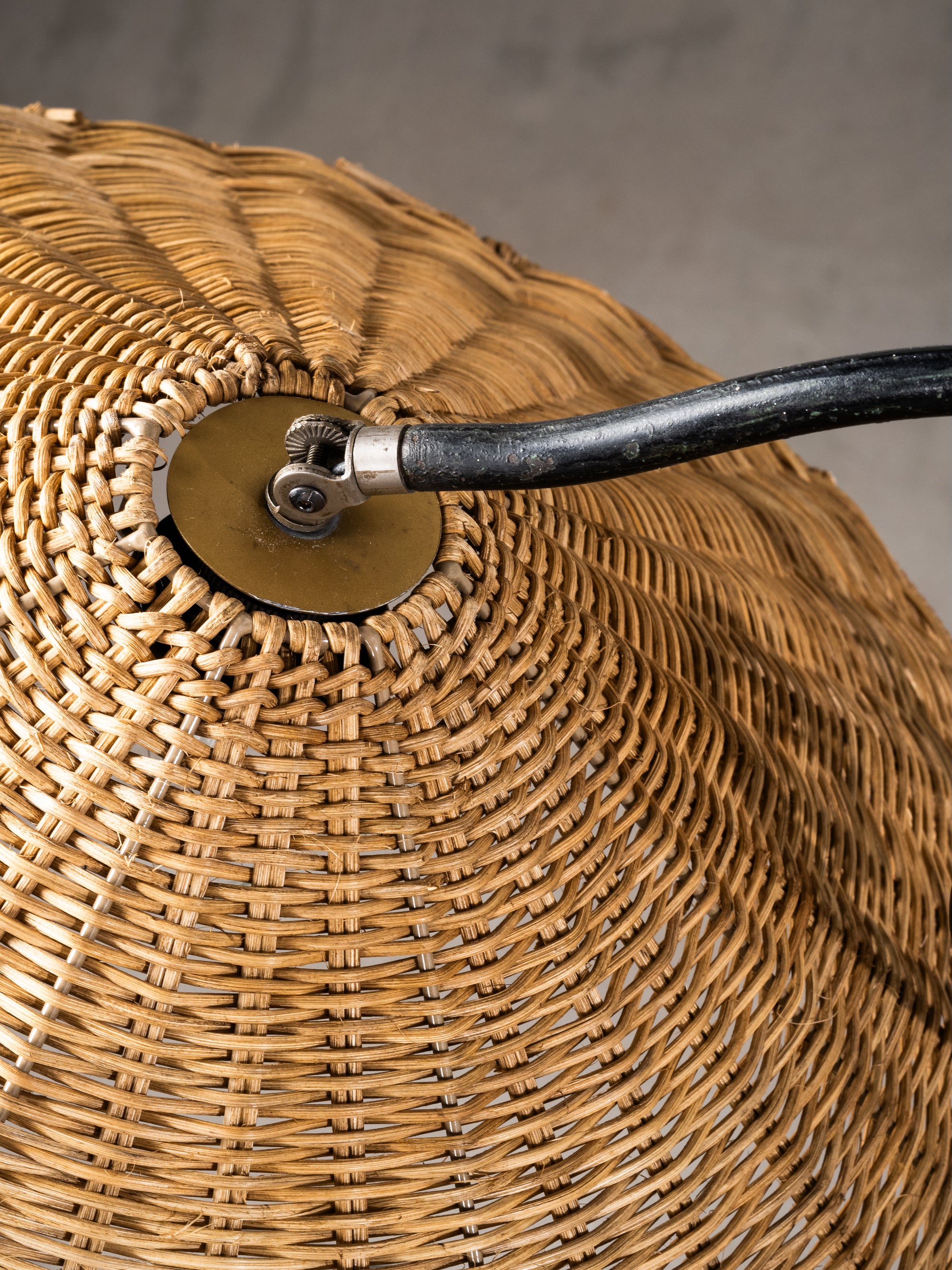Wrought Iron &amp; Rattan Floor Lamp, Finland, 1930s