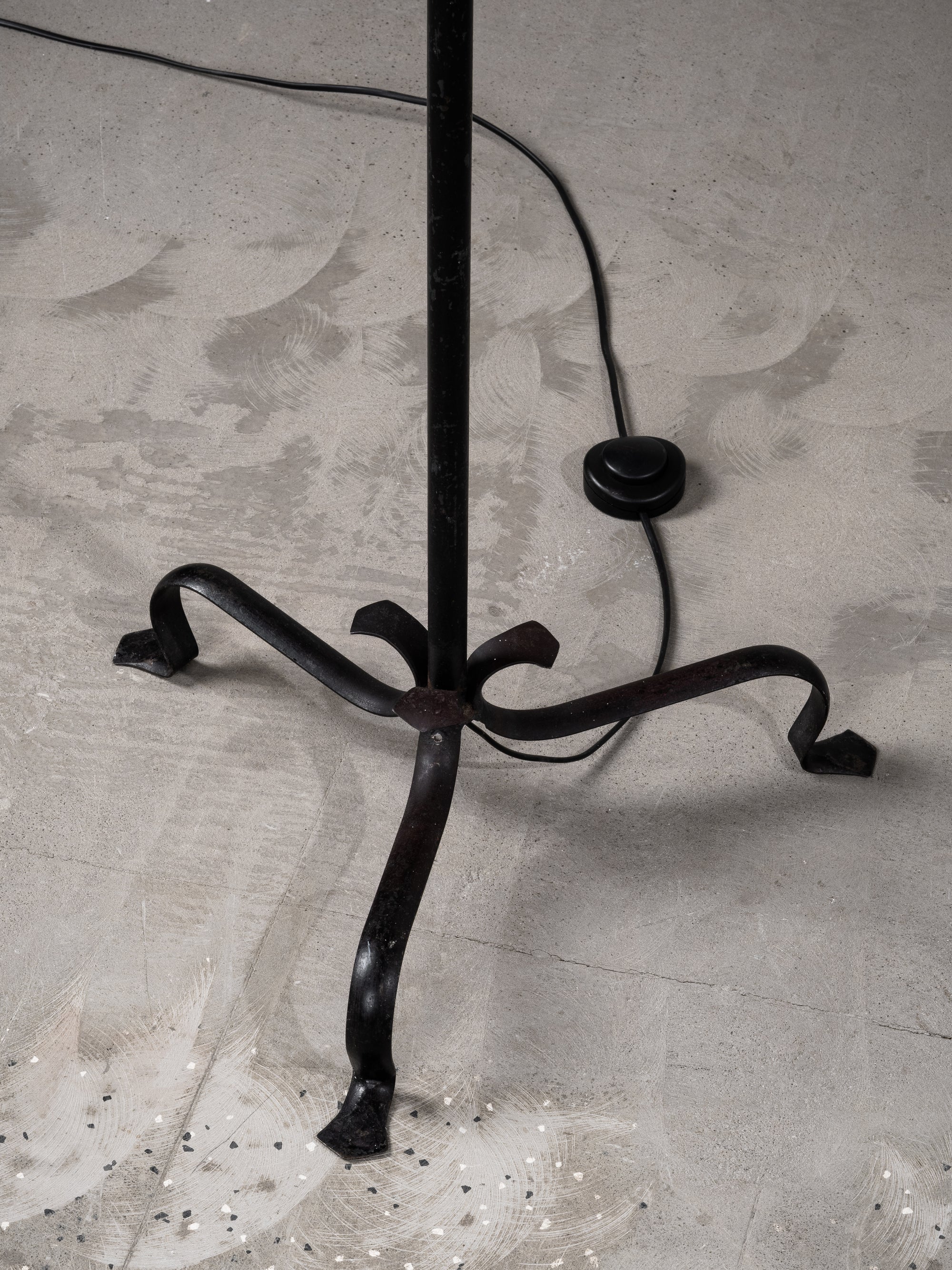 Wrought Iron &amp; Rattan Floor Lamp, Finland, 1930s