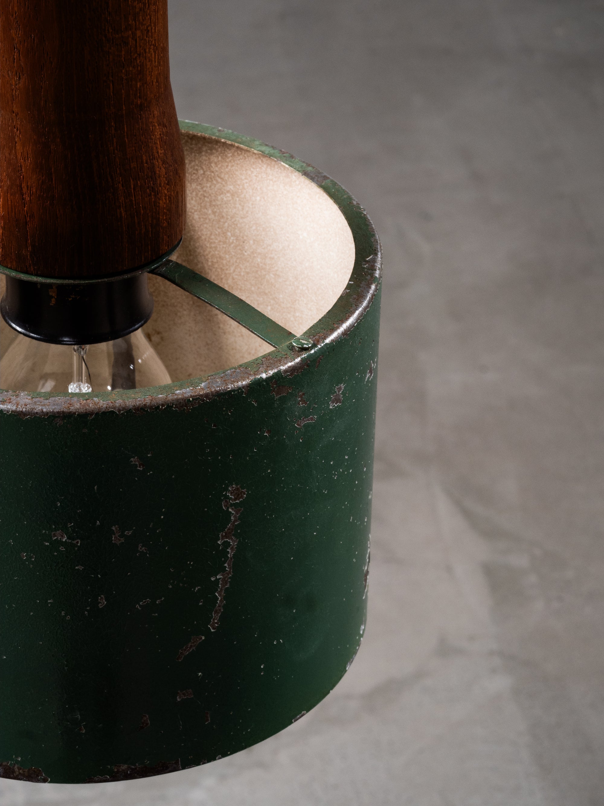Painted Metal and Teak Pendant Light by Lyfa, Denmark, 1960s