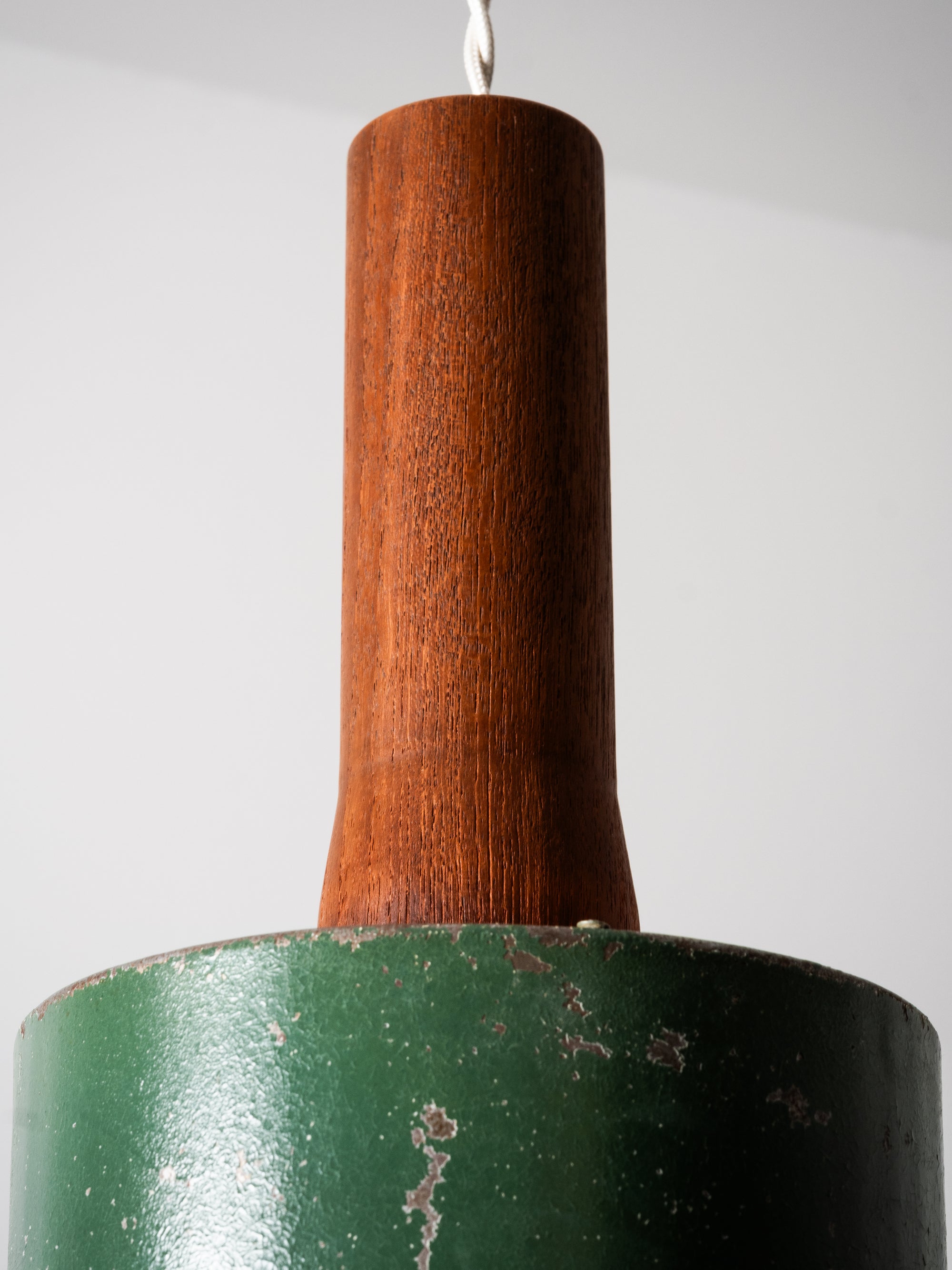 Painted Metal and Teak Pendant Light by Lyfa, Denmark, 1960s