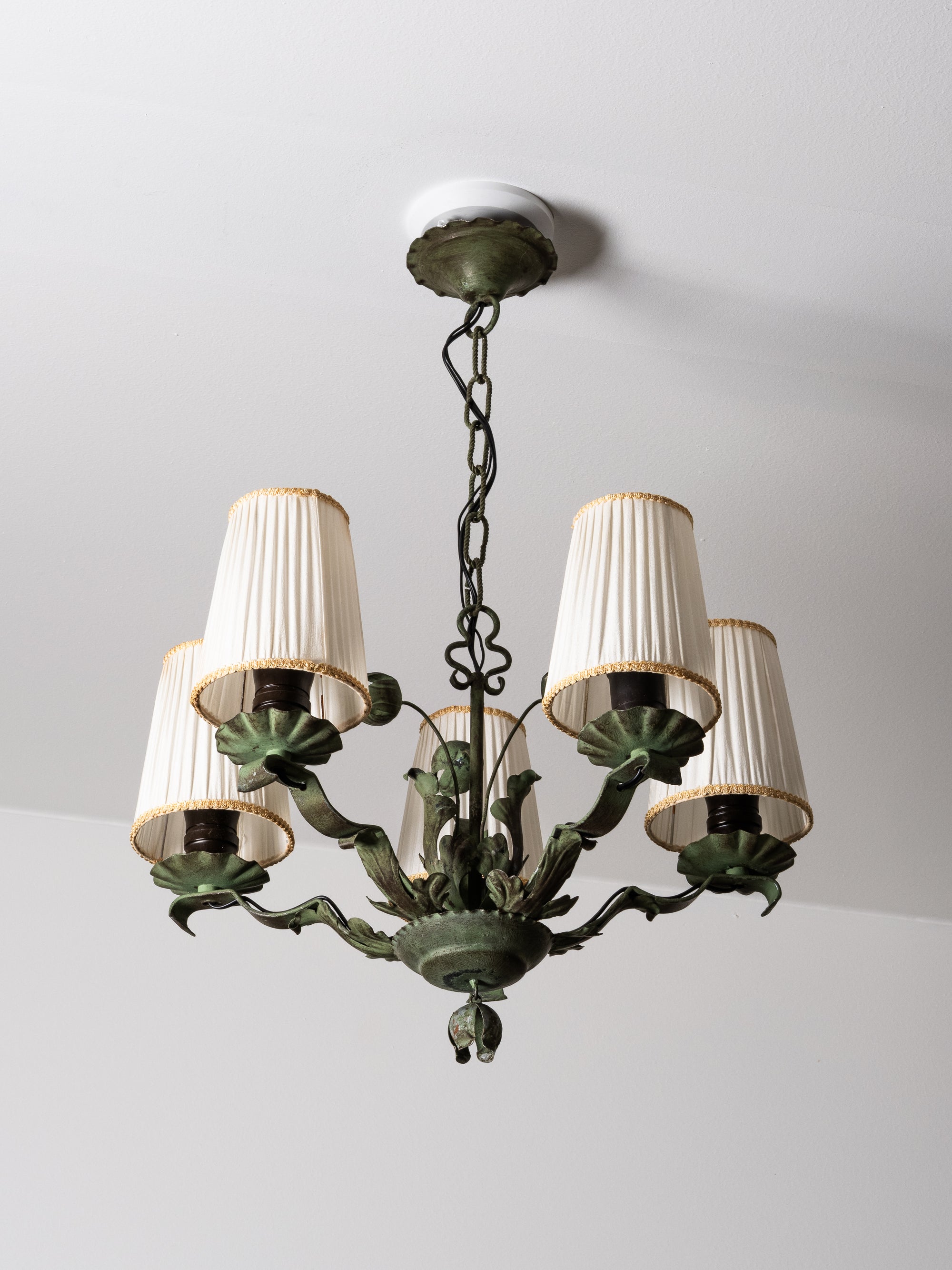 Five-Arm Wrought Iron Chandelier by Taidetakomo Hakkarainen, Finland, 1930s