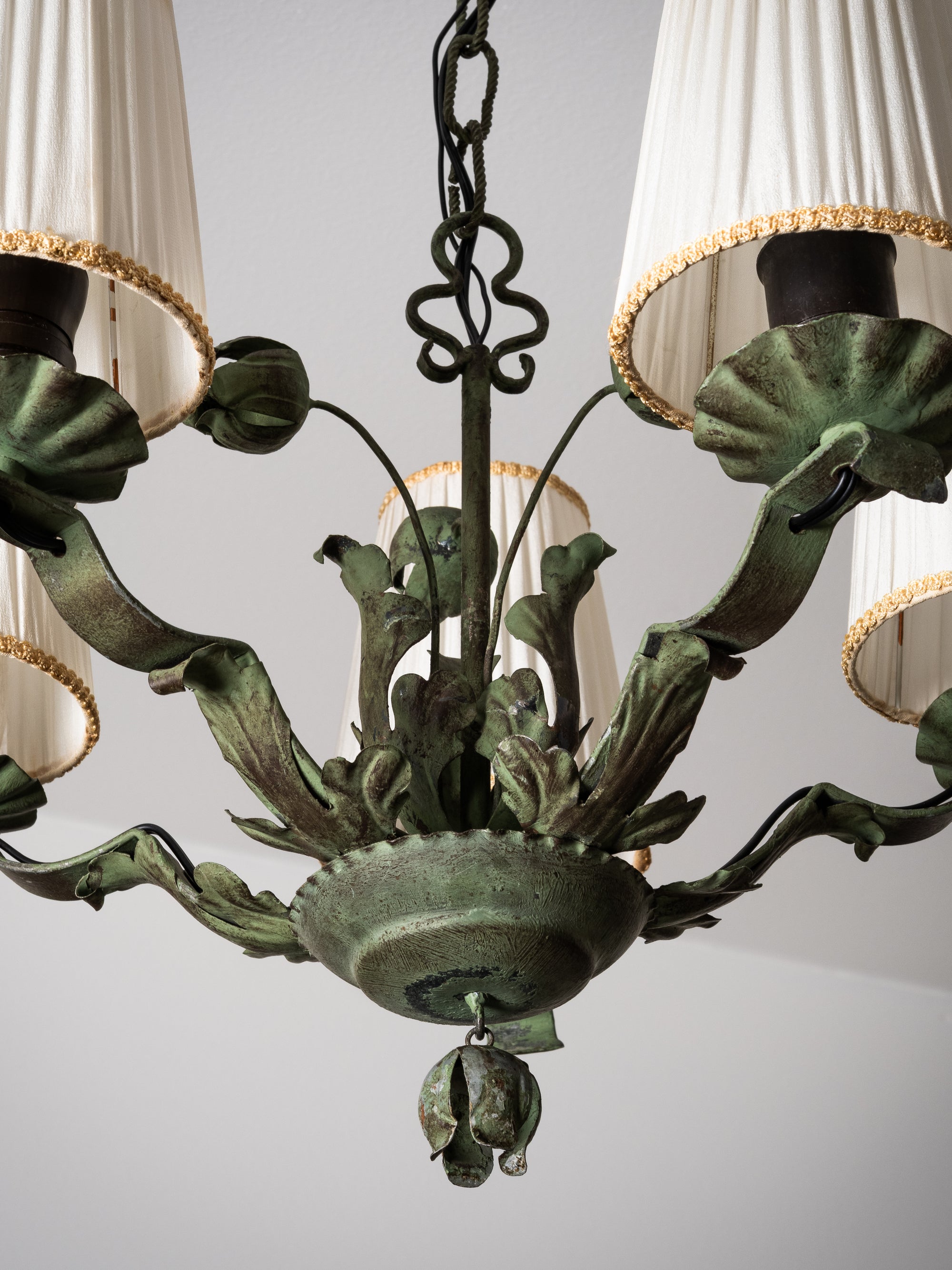 Five-Arm Wrought Iron Chandelier by Taidetakomo Hakkarainen, Finland, 1930s