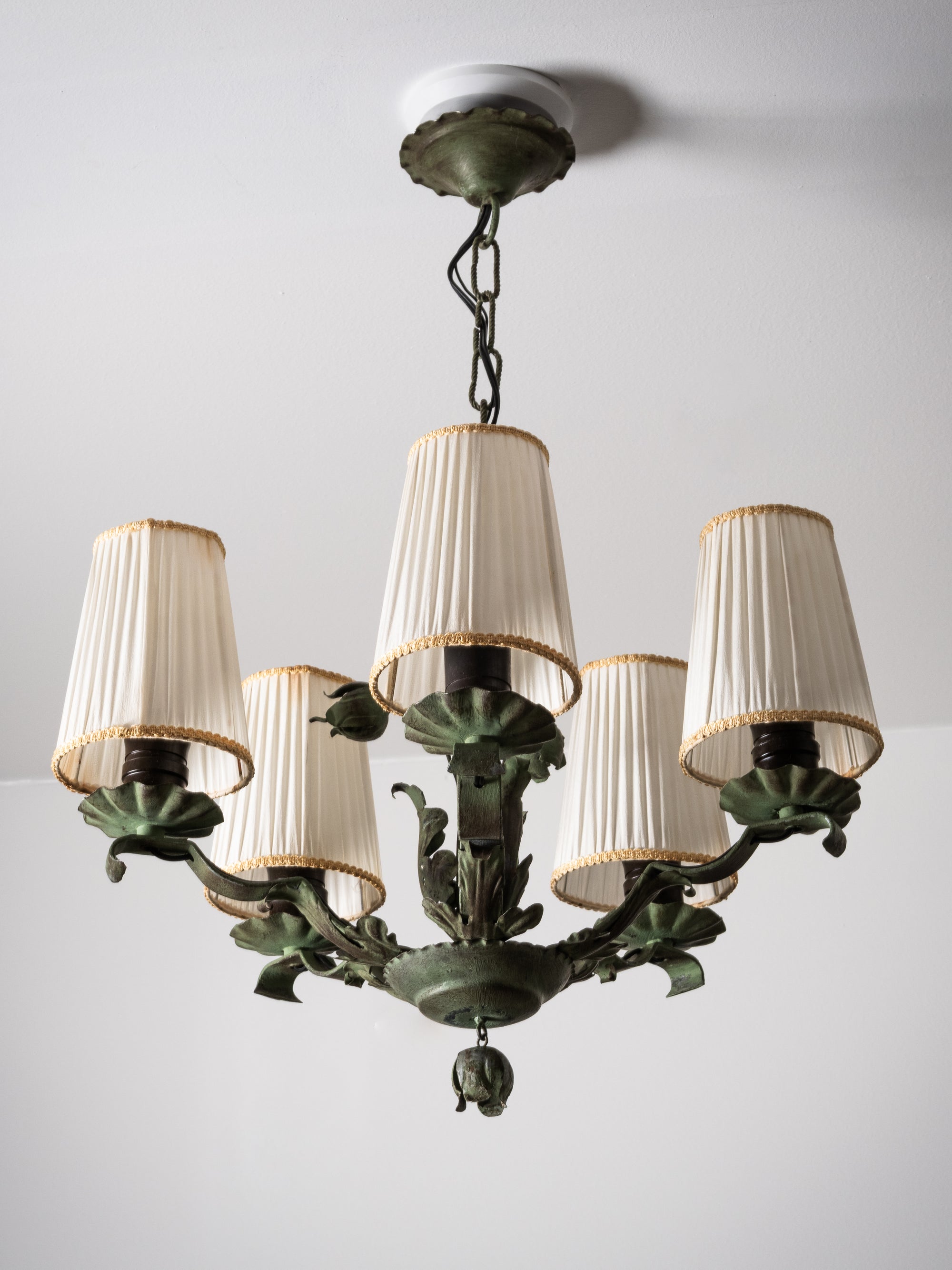 Five-Arm Wrought Iron Chandelier by Taidetakomo Hakkarainen, Finland, 1930s