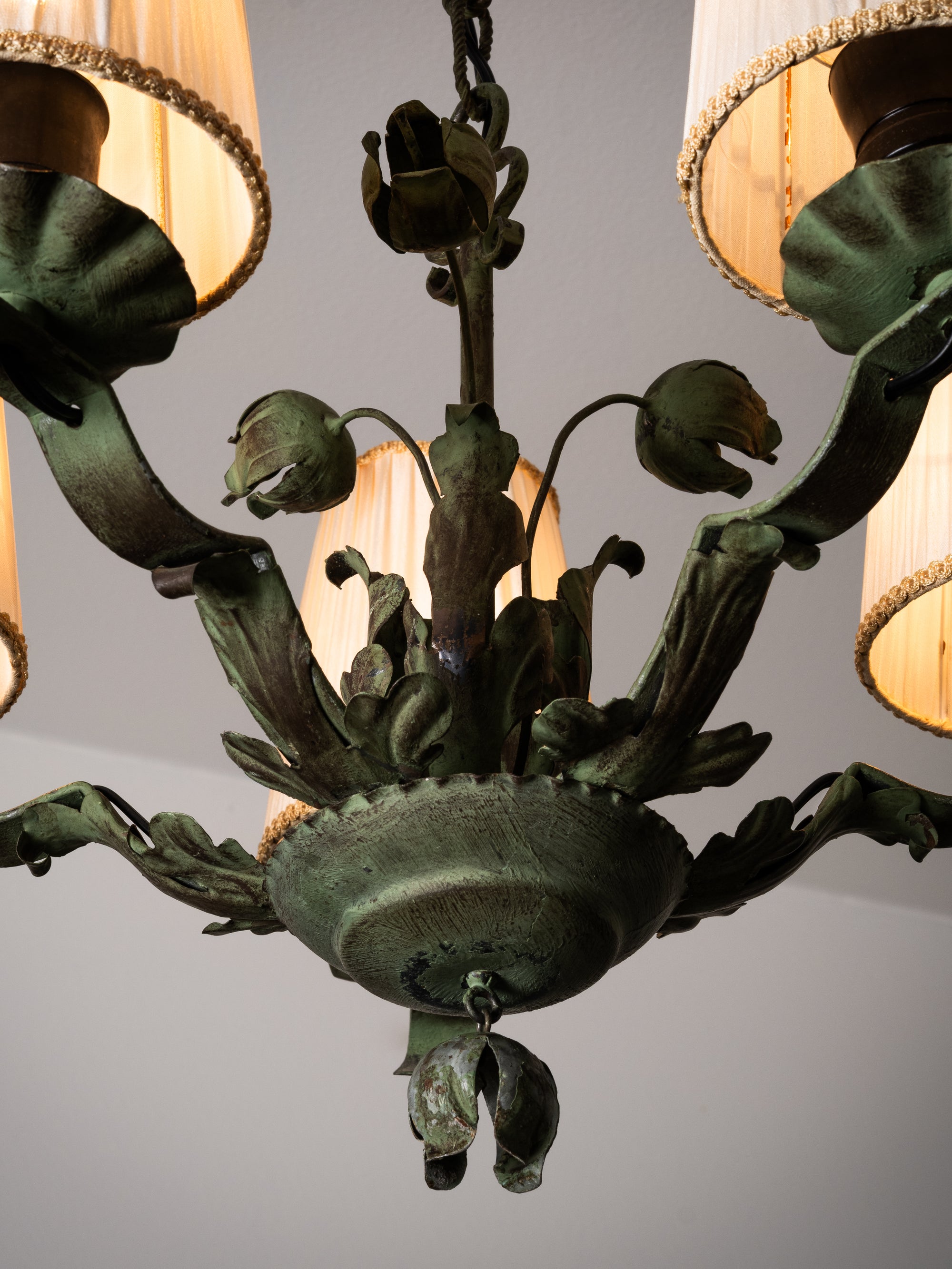 Five-Arm Wrought Iron Chandelier by Taidetakomo Hakkarainen, Finland, 1930s