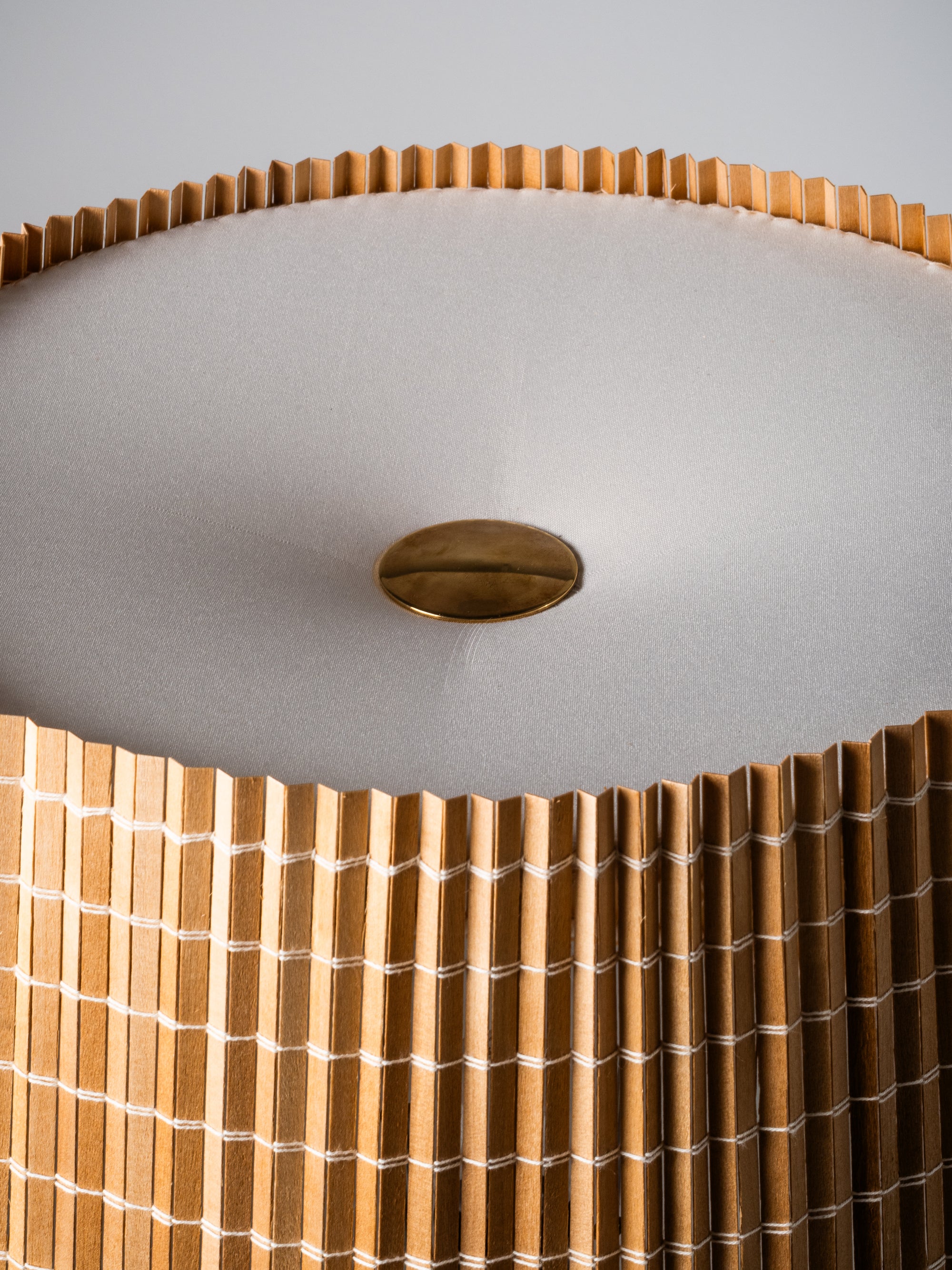 Scandinavian Mid-Century Brass &amp; Rattan Floor Lamp, 1950s
