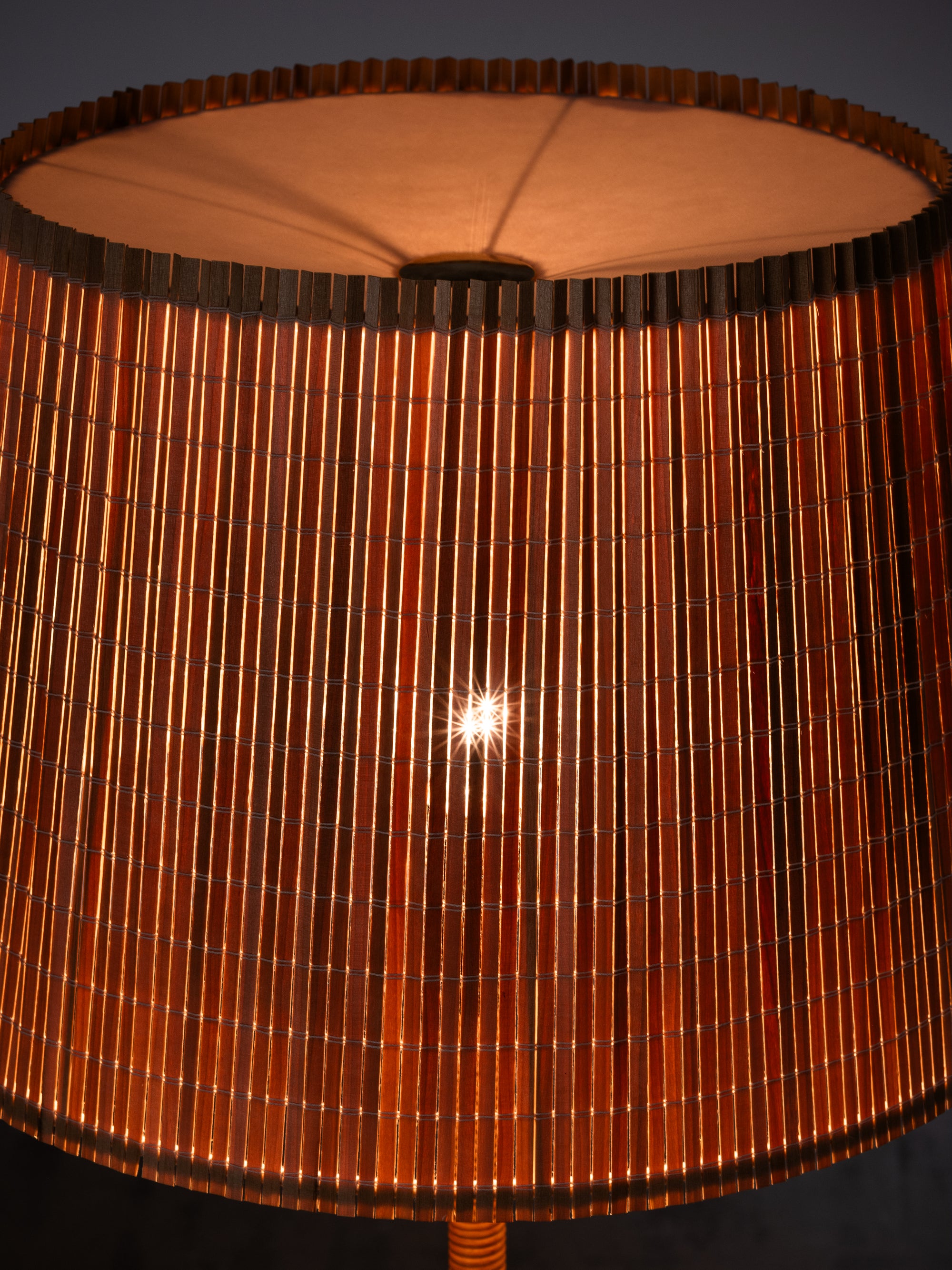 Scandinavian Mid-Century Brass &amp; Rattan Floor Lamp, 1950s