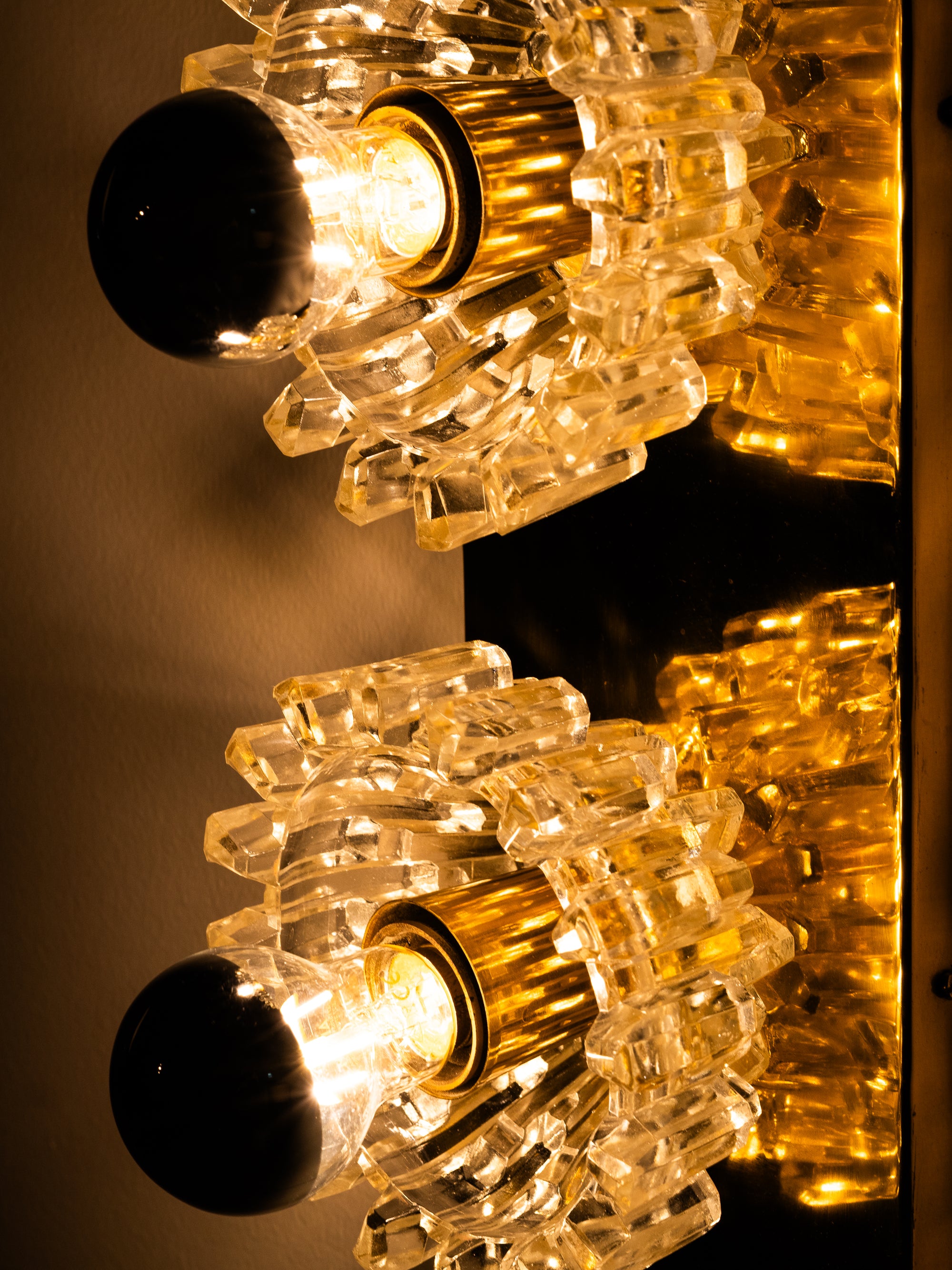 Model SV 60 Wall Light in Brass and Glass by Hyval, Finland, 1960s