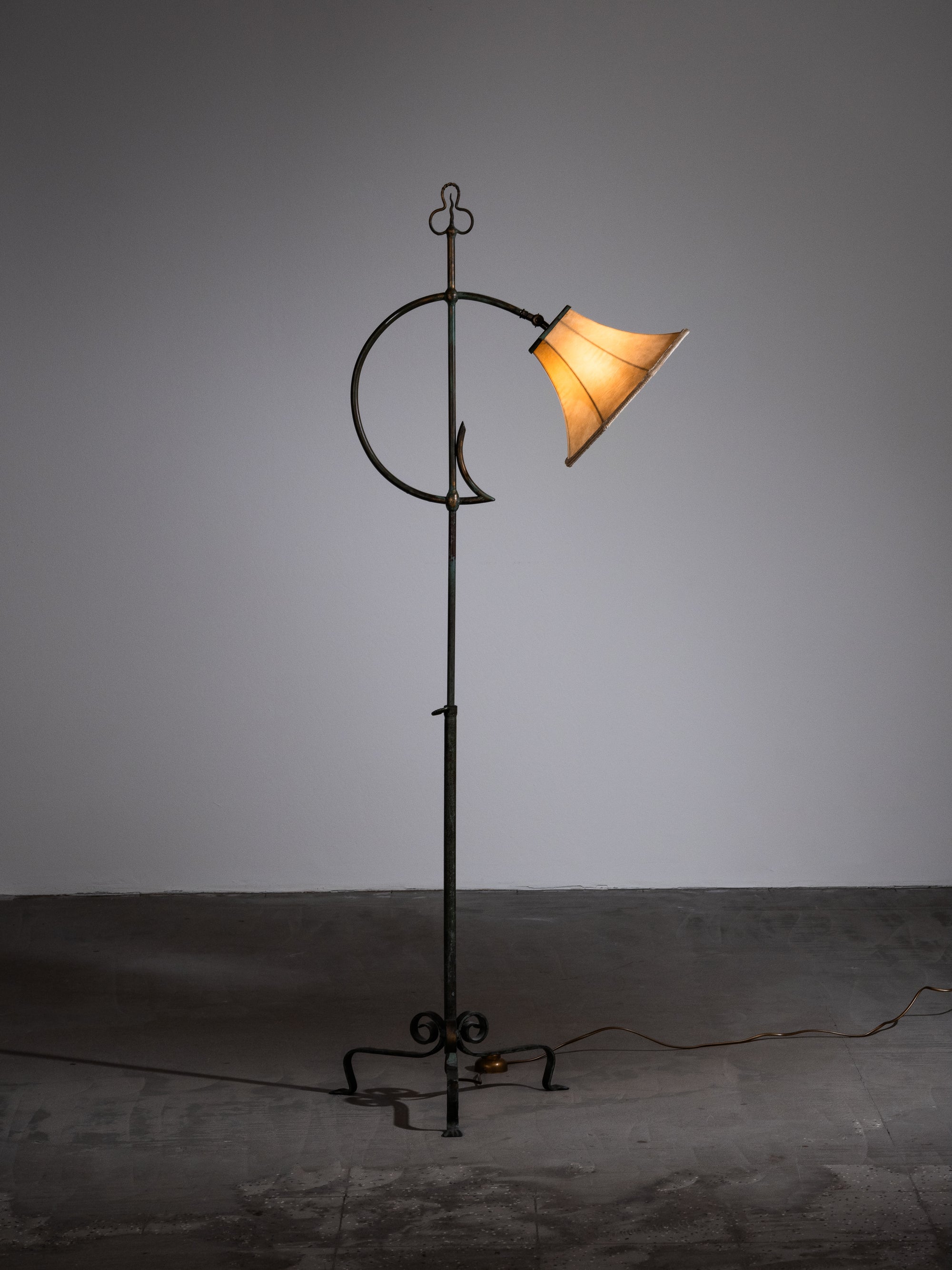 Wrought Iron Floor Lamp Model 808 by Taidetakomo Hakkarainen, Finland, 1930s