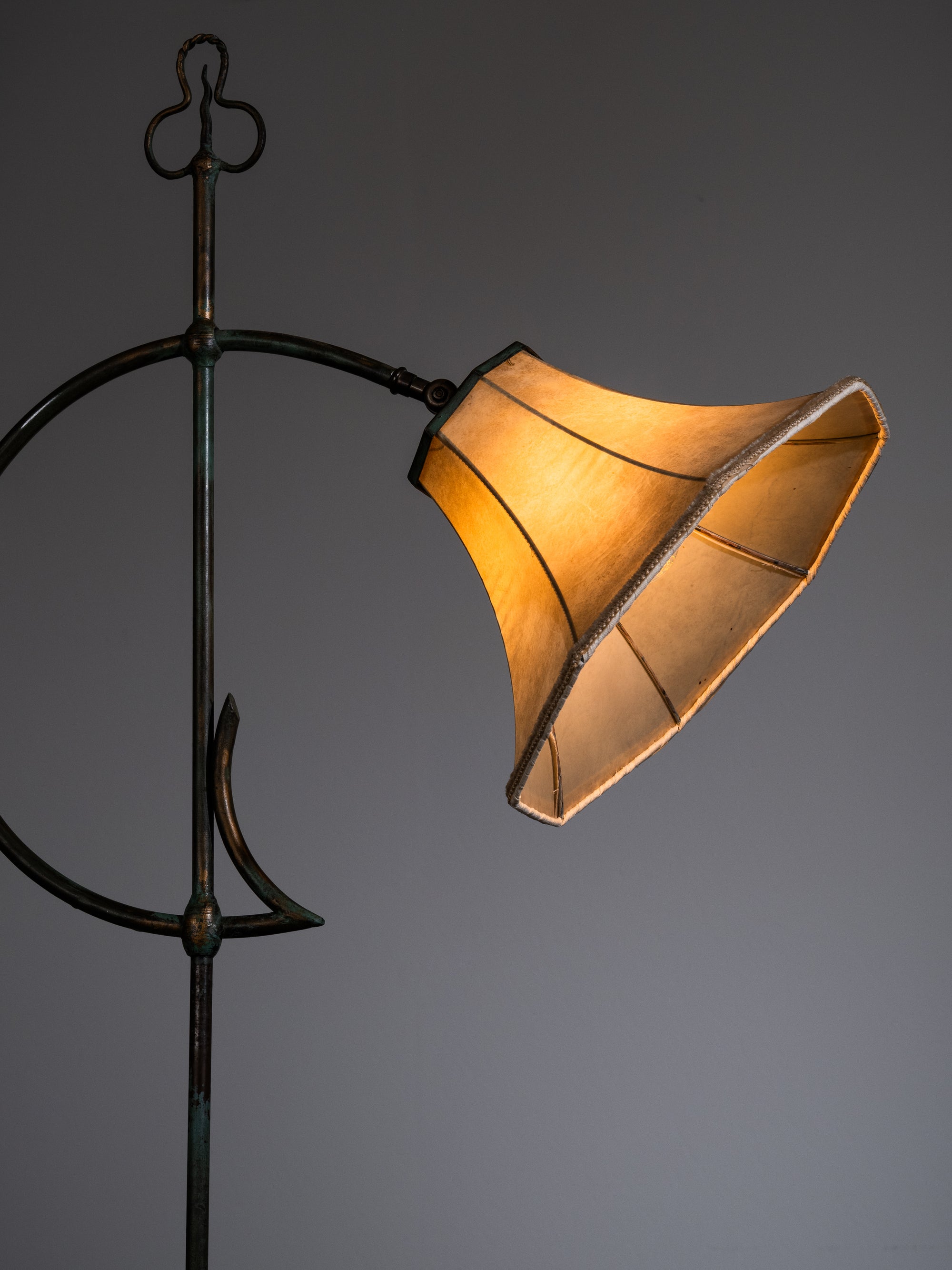 Wrought Iron Floor Lamp Model 808 by Taidetakomo Hakkarainen, Finland, 1930s