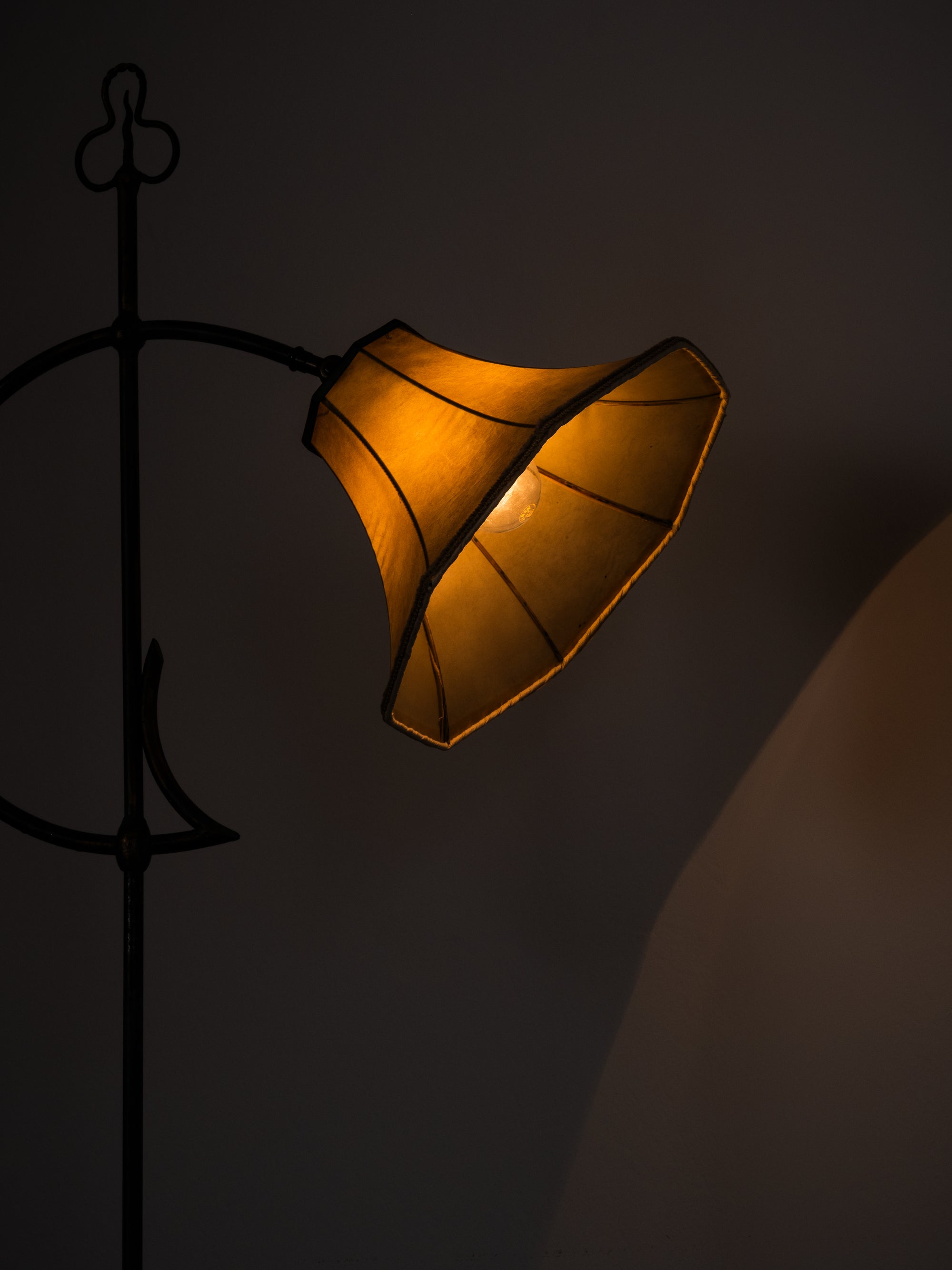 Wrought Iron Floor Lamp Model 808 by Taidetakomo Hakkarainen, Finland, 1930s