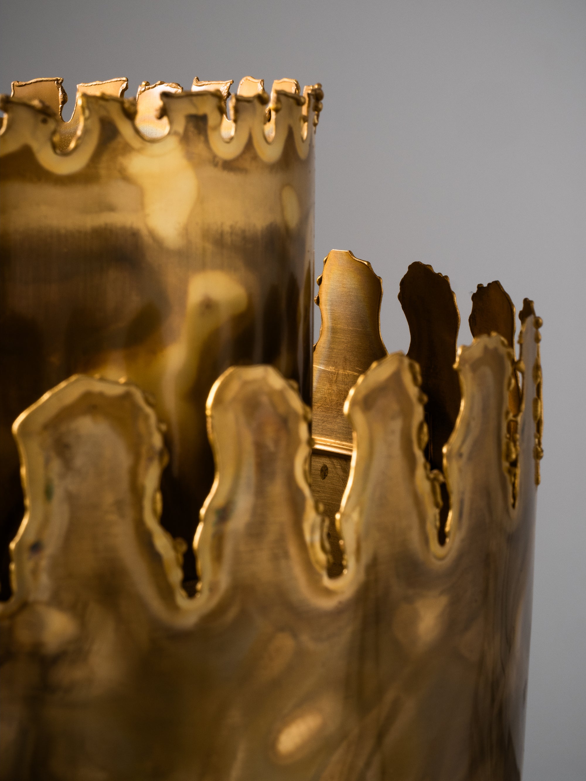 Brutalist Brass Pendant Lamp by Svend Aage Holm Sørensen, Denmark, 1960s