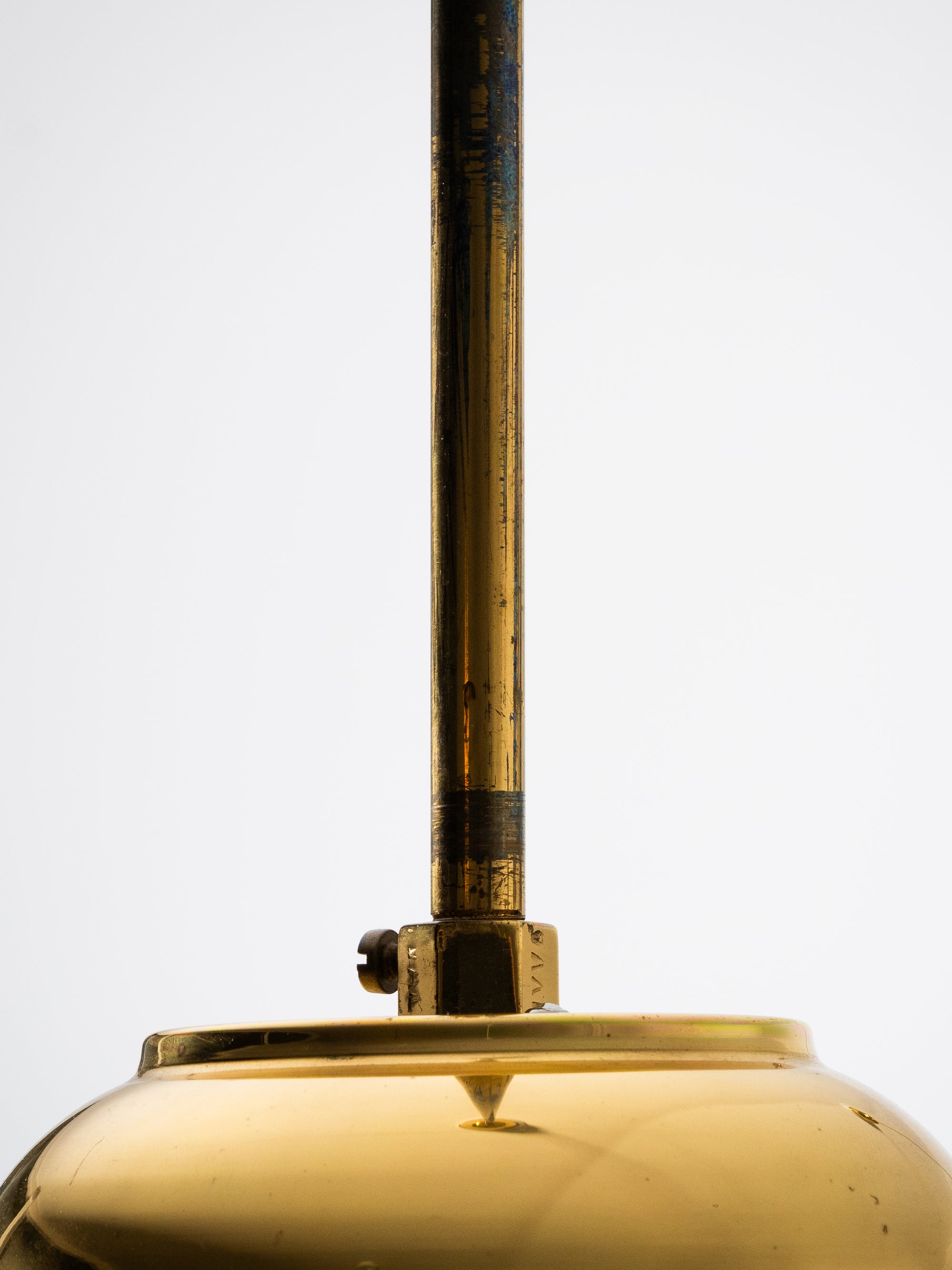 Pair of Brass &amp; Glass Model 76 Pendants by Hyval, Finland, 1960s
