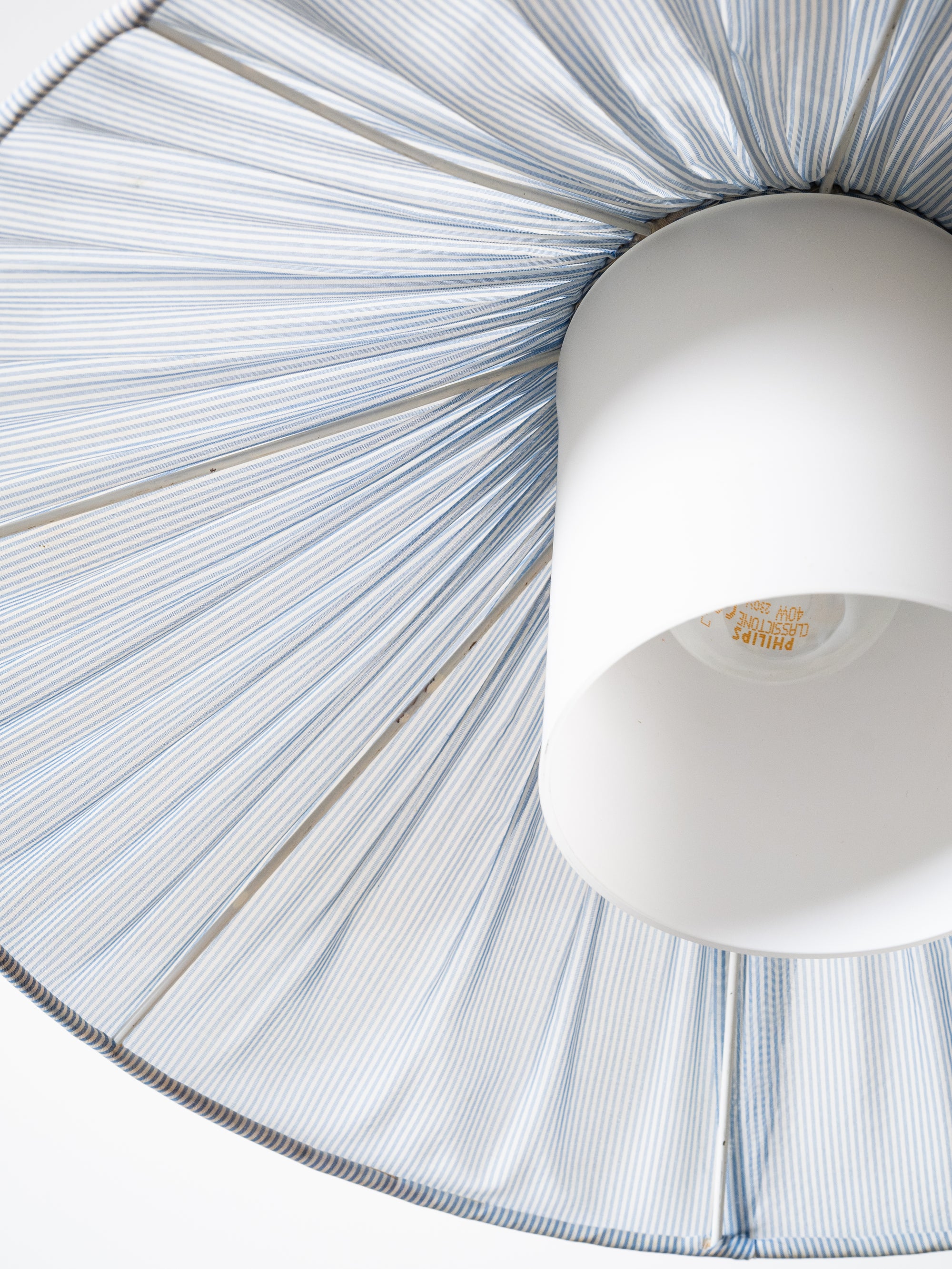 Paavo Tynell Model K3-44 Pendant in Glass, Brass &amp; Fabric, Idman, Finland, 1950s