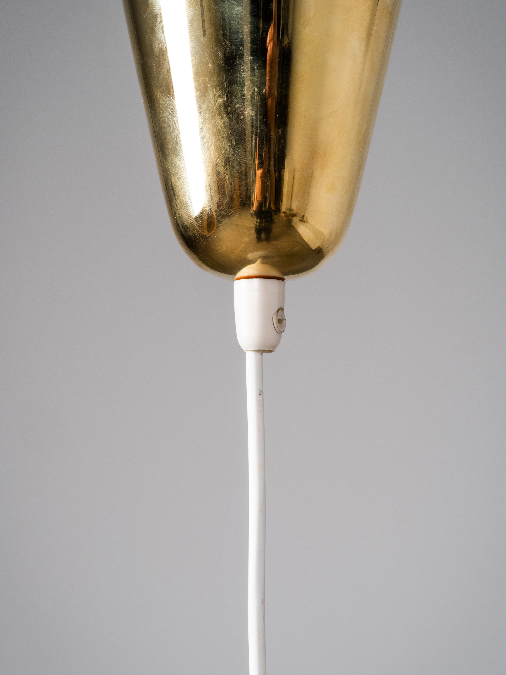 Paavo Tynell Model K3-44 Pendant in Glass, Brass &amp; Fabric, Idman, Finland, 1950s