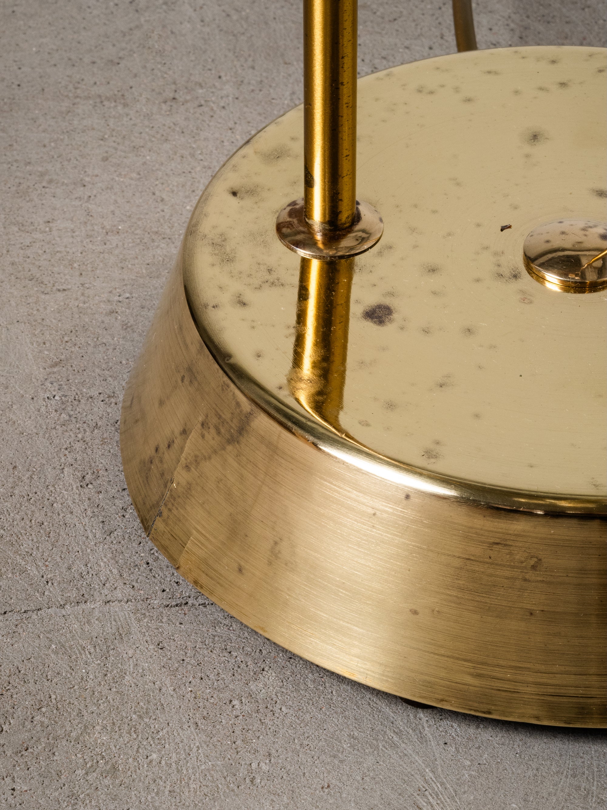 Mid-Century Modern Brass &amp; Frosted Glass Floor Lamp, Sweden, 1950s