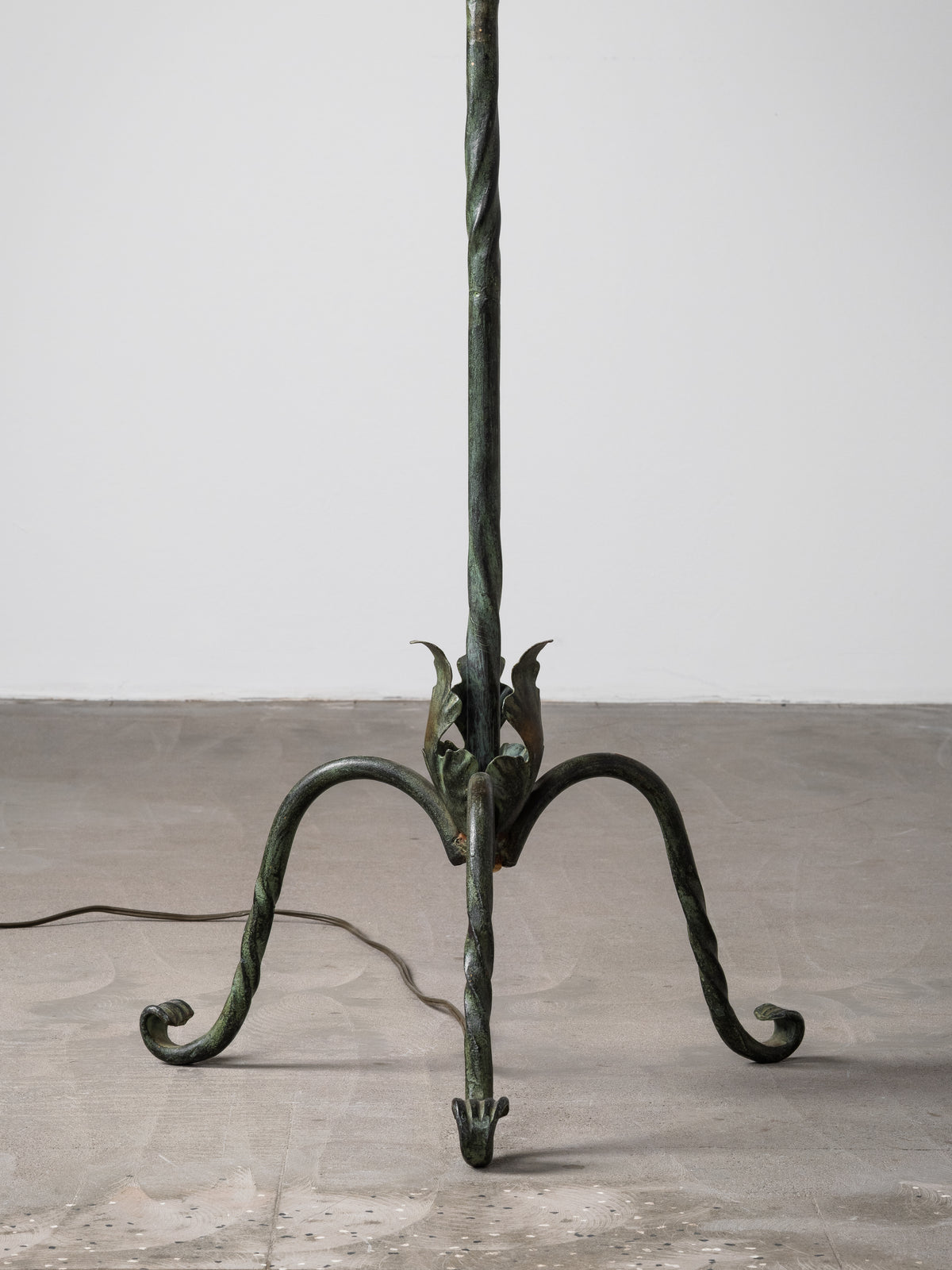 Wrought Iron &amp; Wood-Slate Floor Lamp by Taidetakomo Hakkarainen, Finland, 1930s