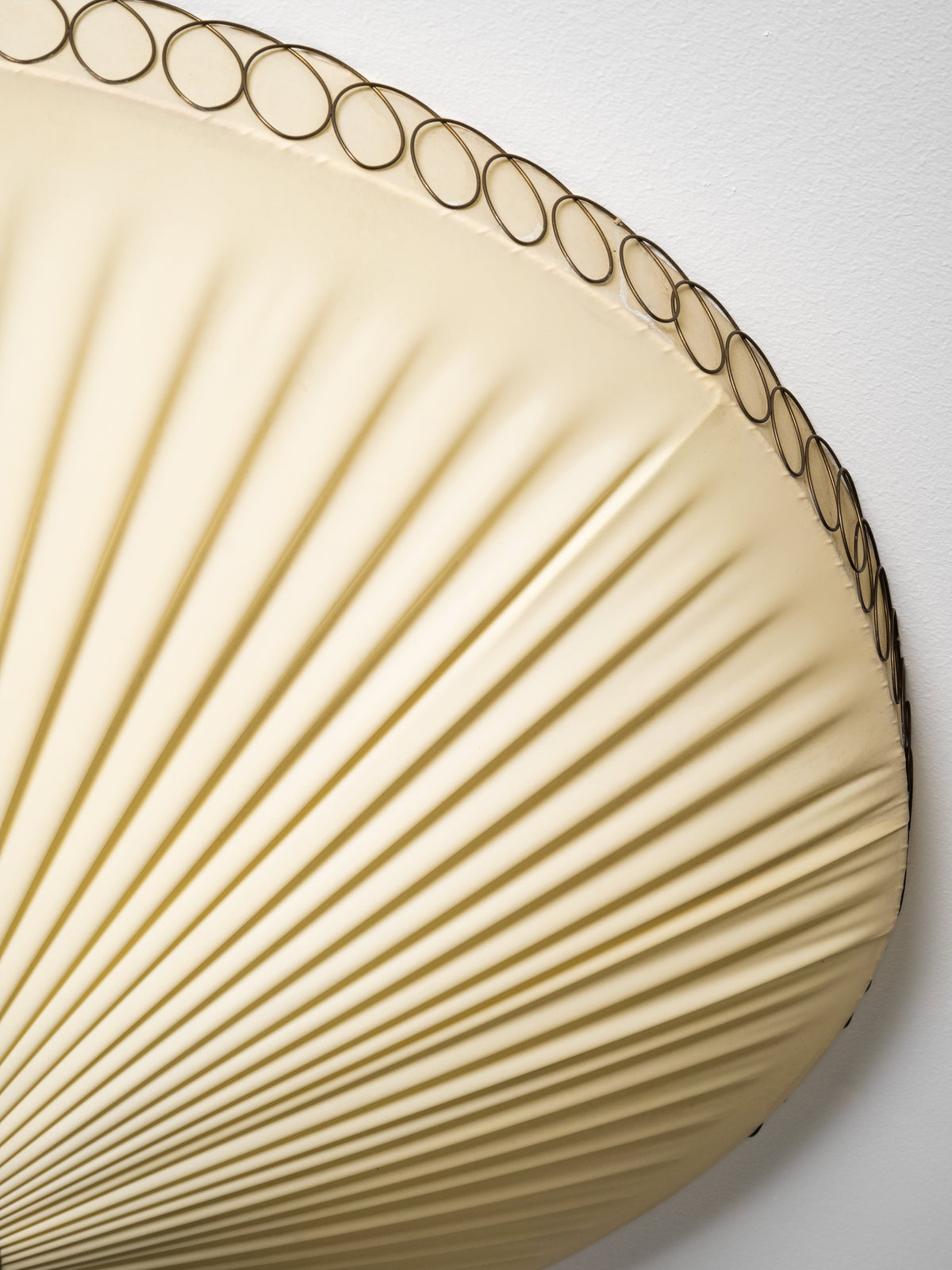 Large Brass and Synthetic Textile Flush Mount, Finland, 1950s