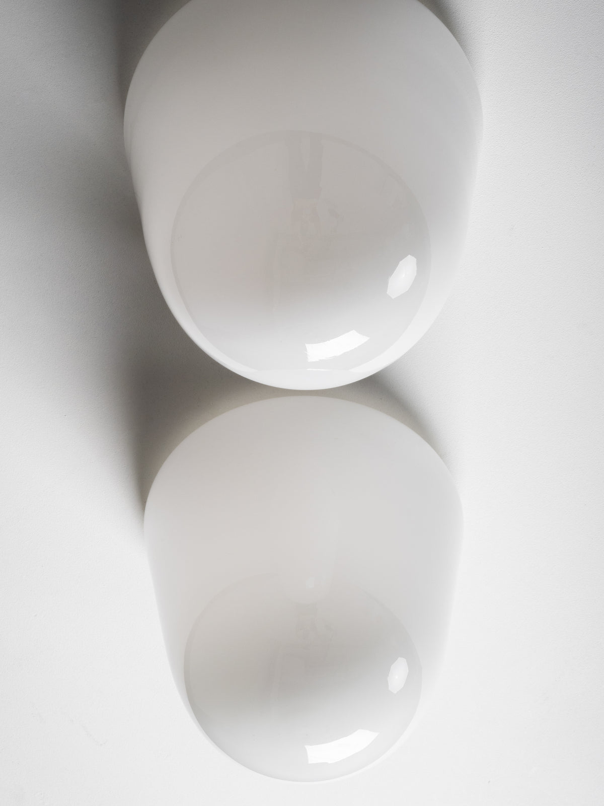 Pair of Paavo Tynell ’80112-25’ Milk Glass Ceiling Lights, Idman, Finland, 1950s