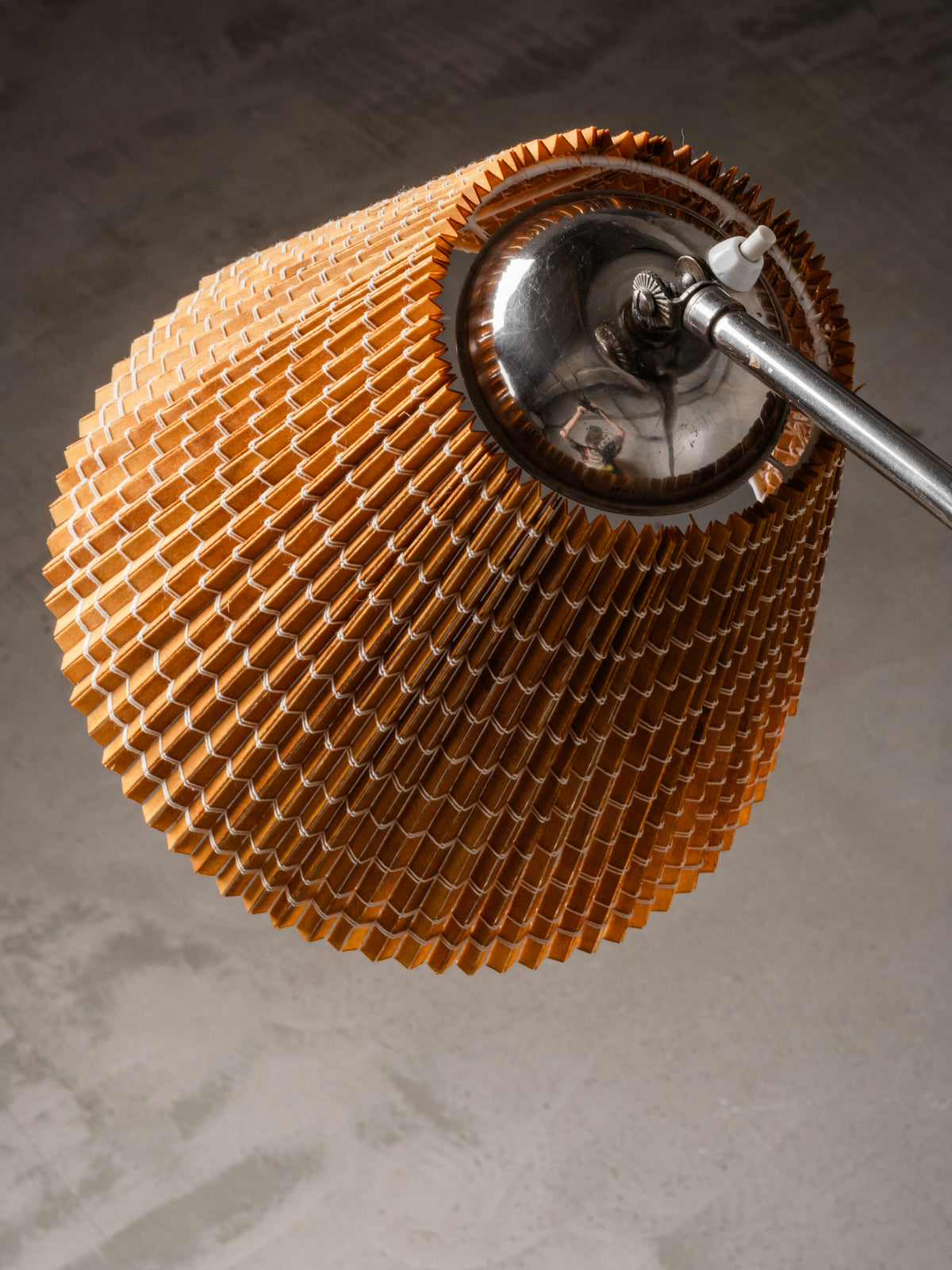 Curved Birch &amp; Metal Floor Lamp Model G-50 by Lindström, Finland, 1950s