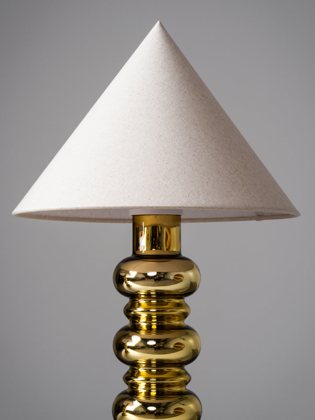 Pair of Golden Art Glass Table Lamps by Flygsfors, Sweden, 1960s