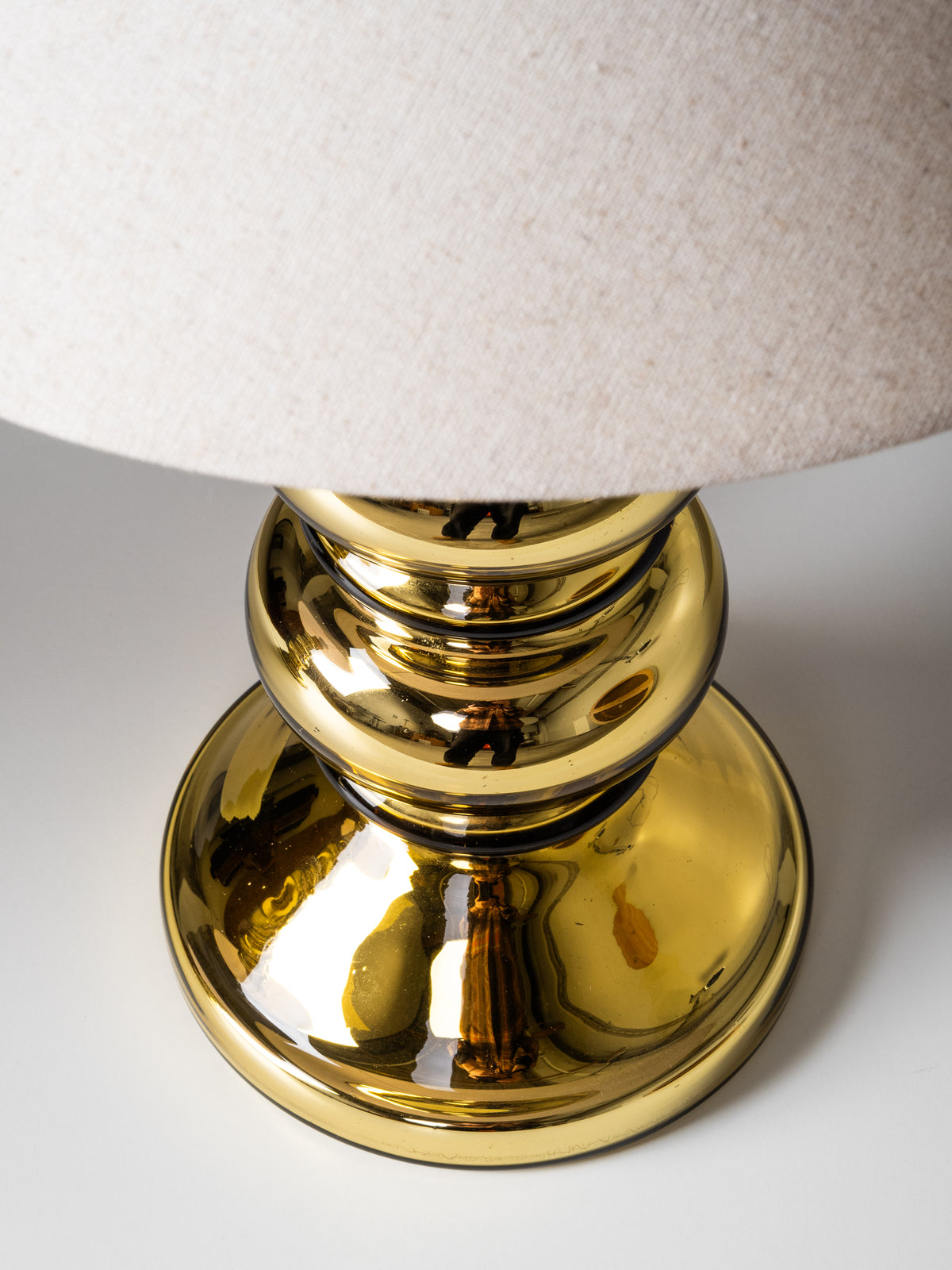 Pair of Golden Art Glass Table Lamps by Flygsfors, Sweden, 1960s