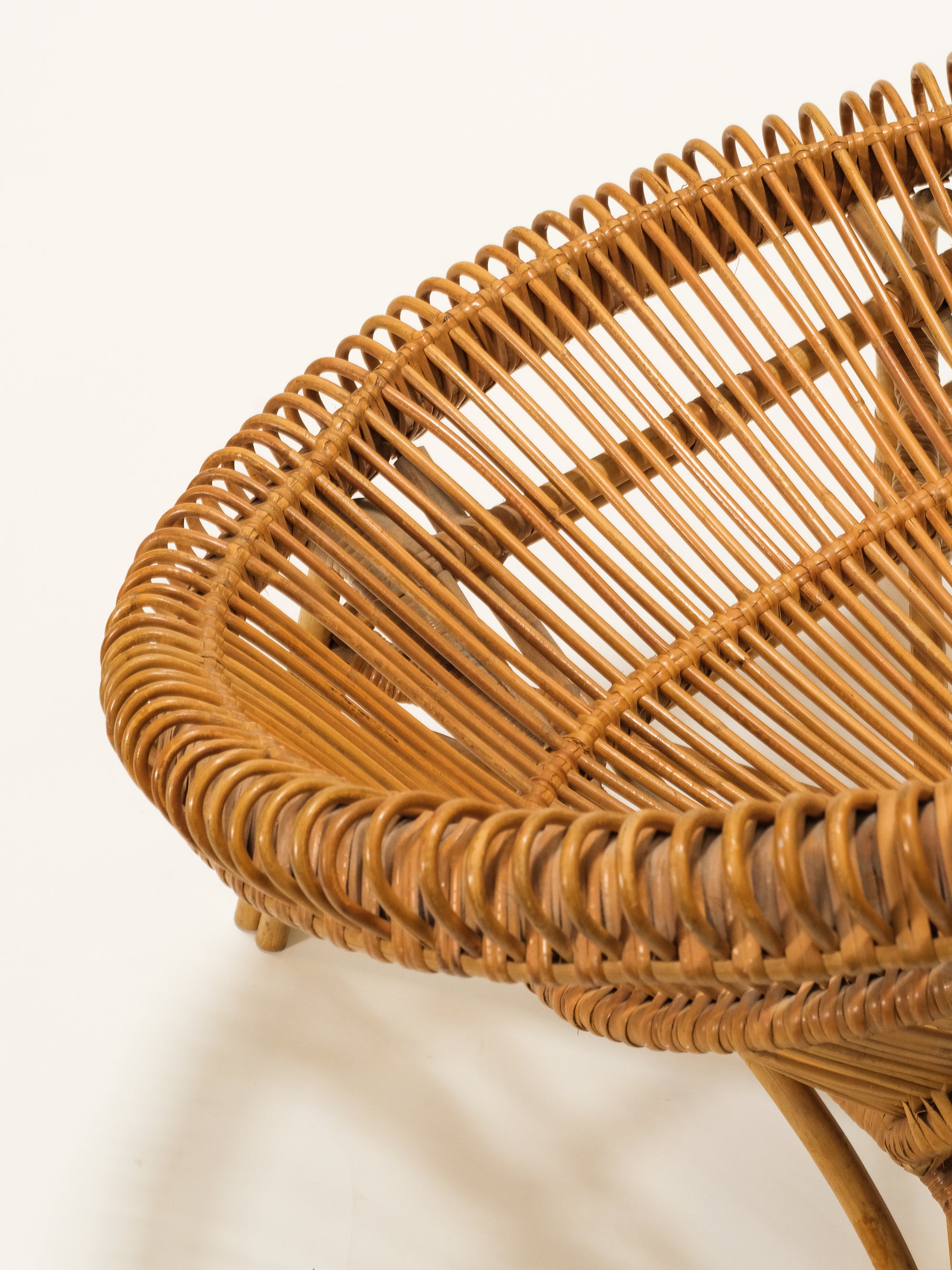 Mid-Century Round Rattan Chair