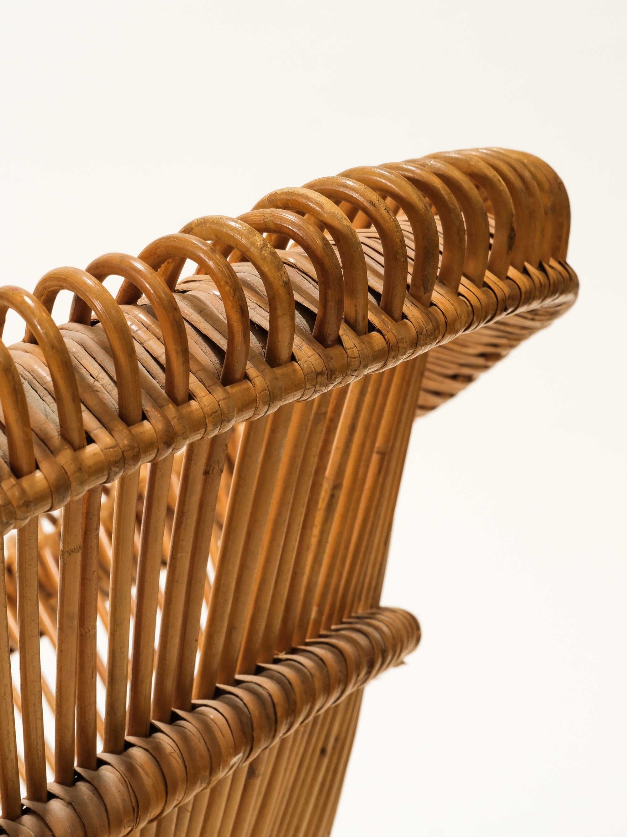 Mid-Century Round Rattan Chair