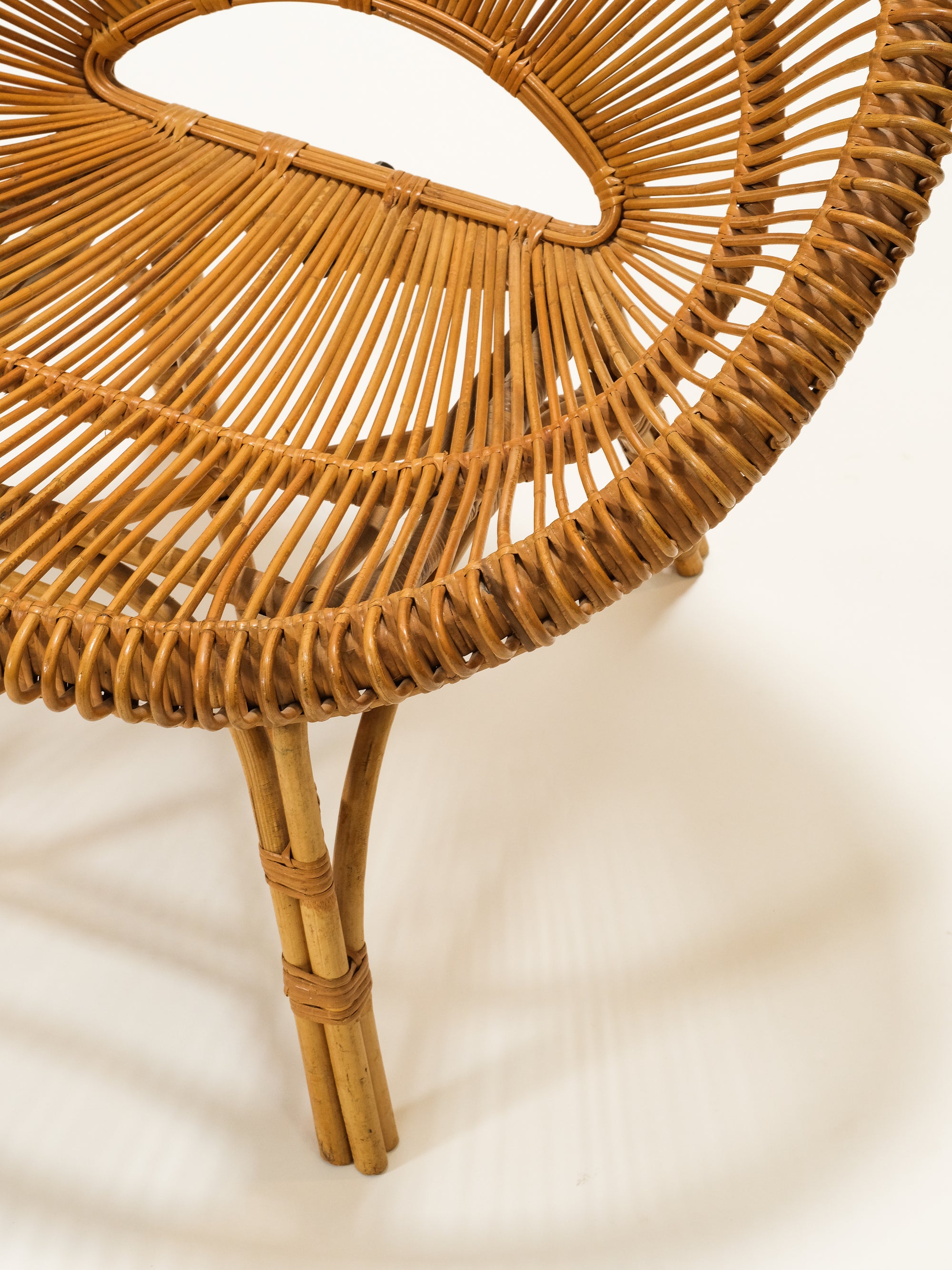 Mid-Century Round Rattan Chair