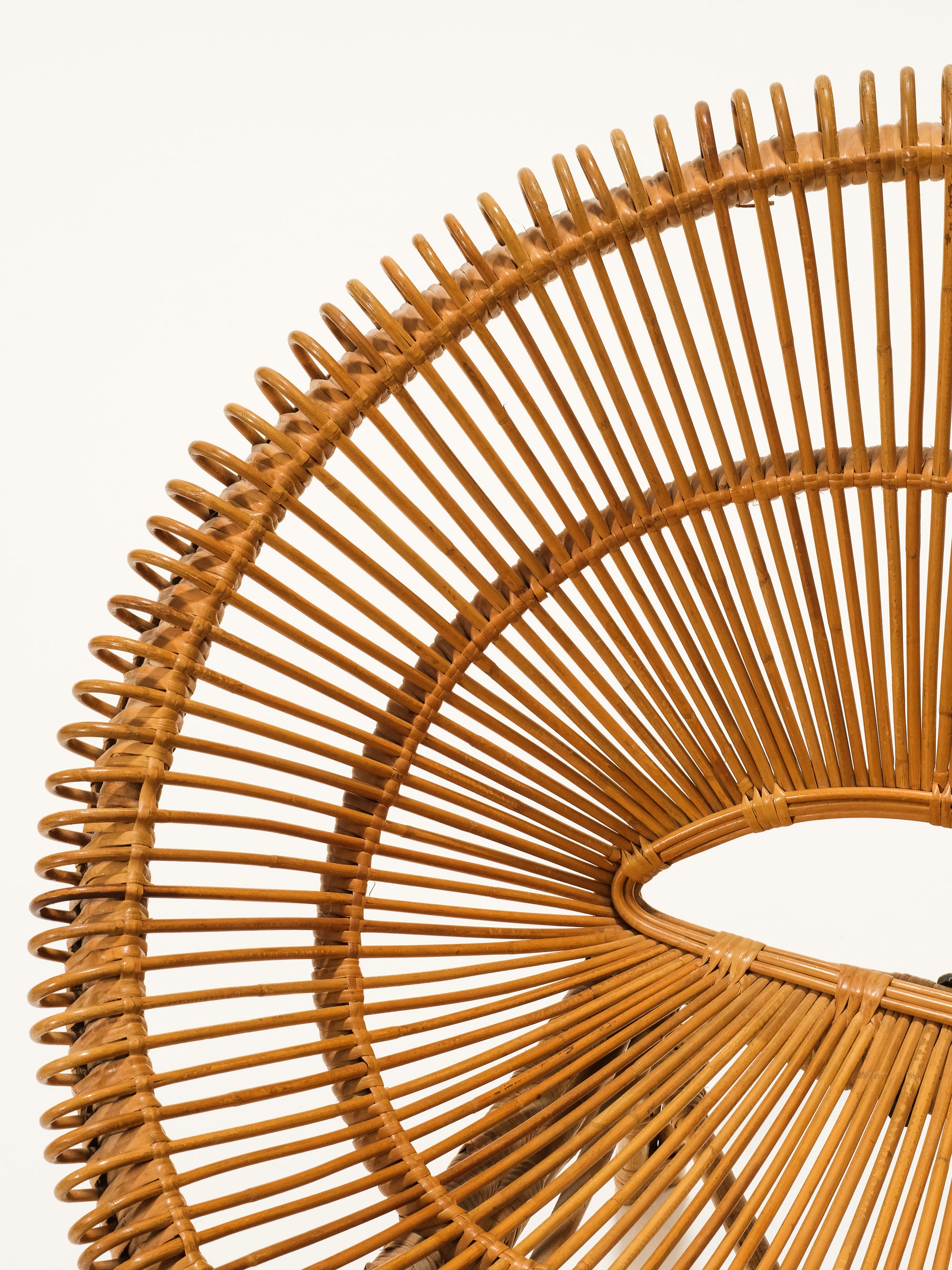 Mid-Century Round Rattan Chair