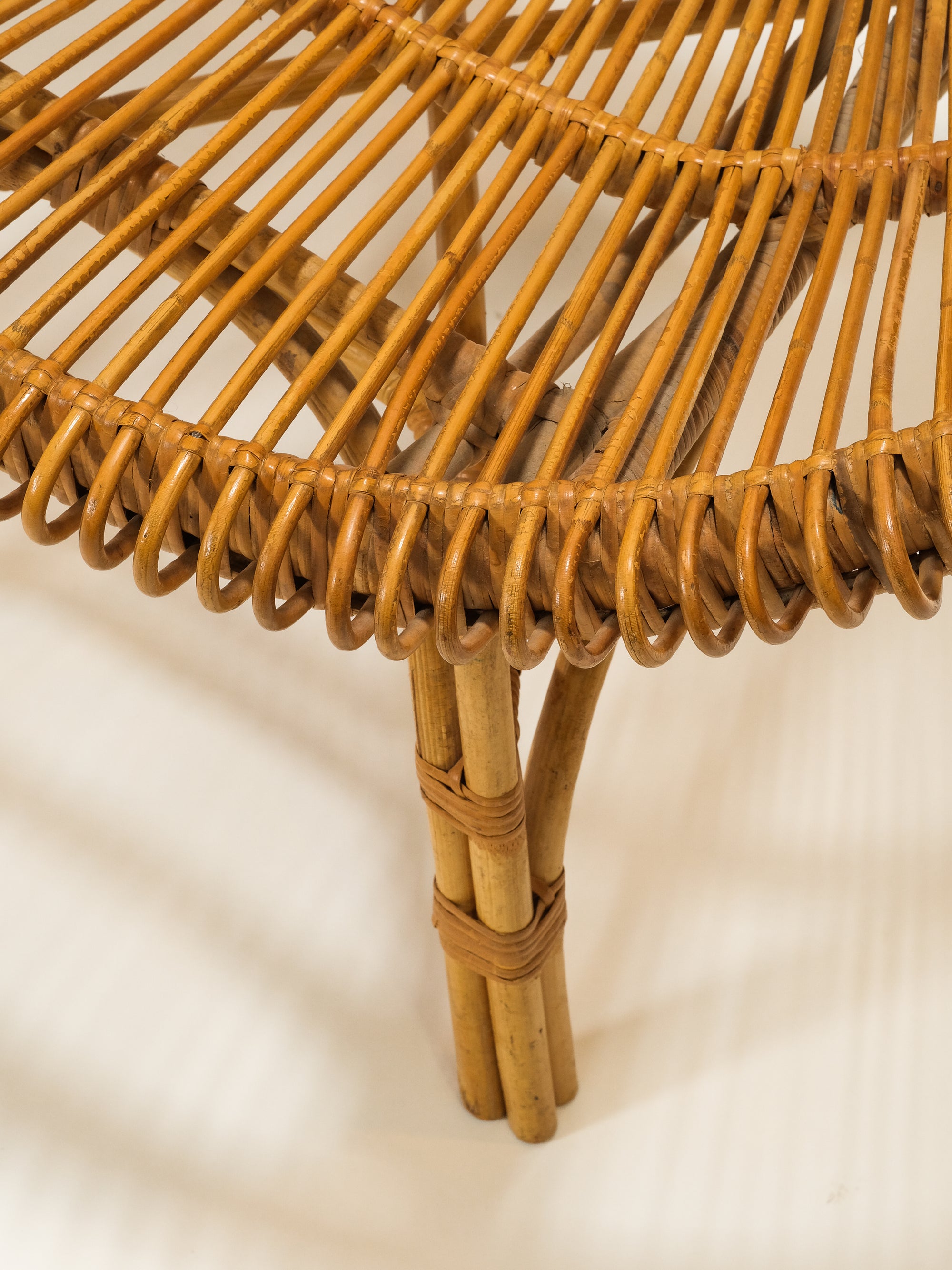 Mid-Century Round Rattan Chair