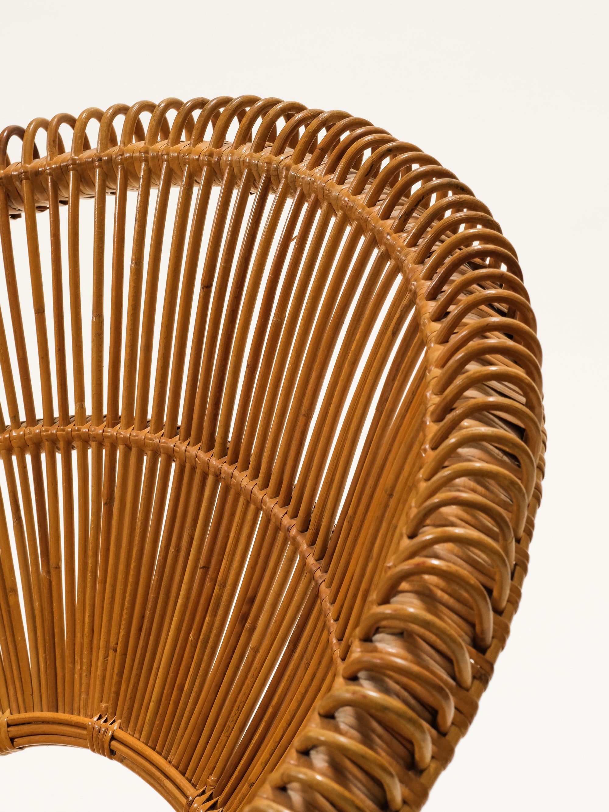 Mid-Century Round Rattan Chair
