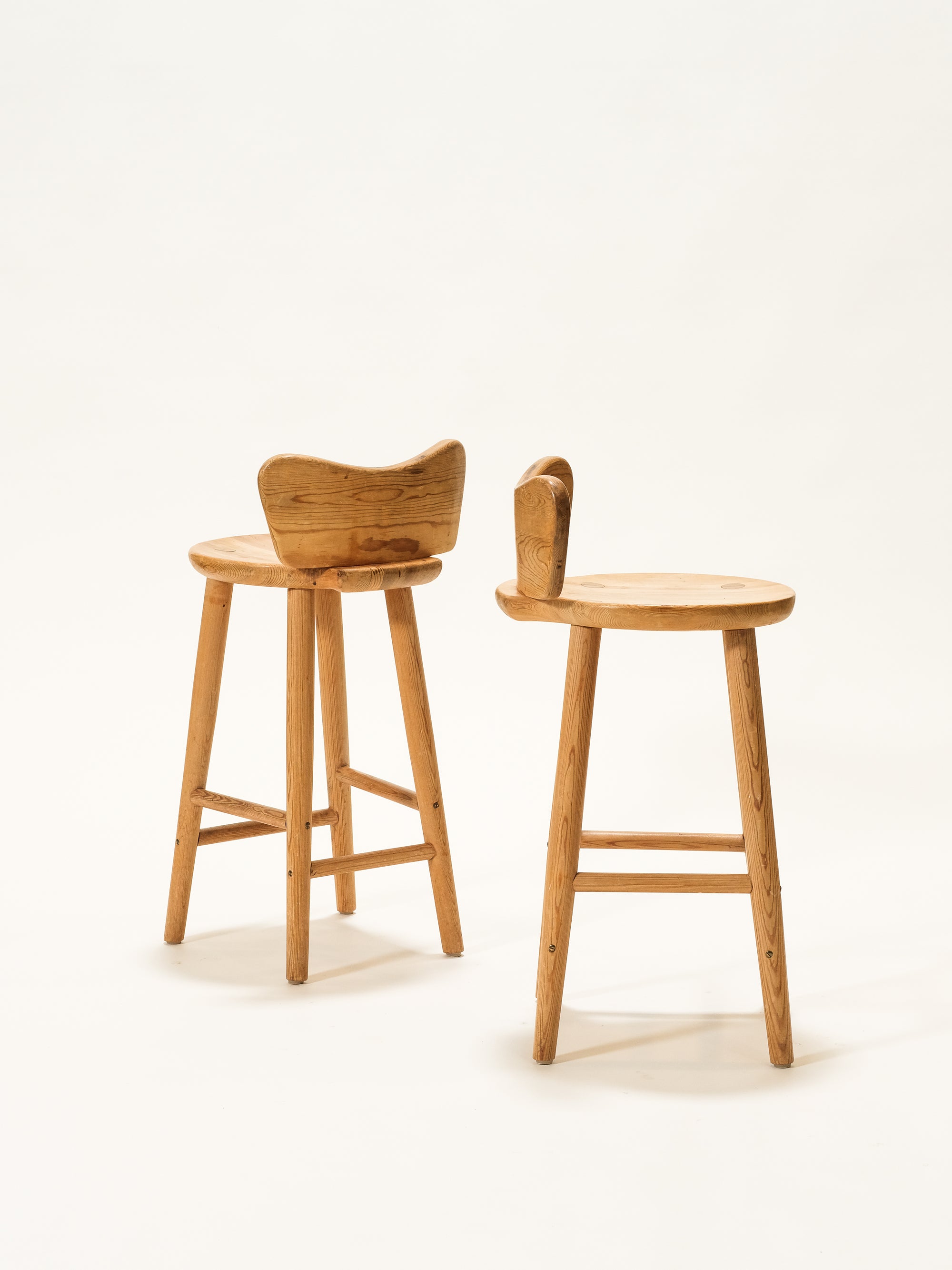 Mid-Century Pine Barstools