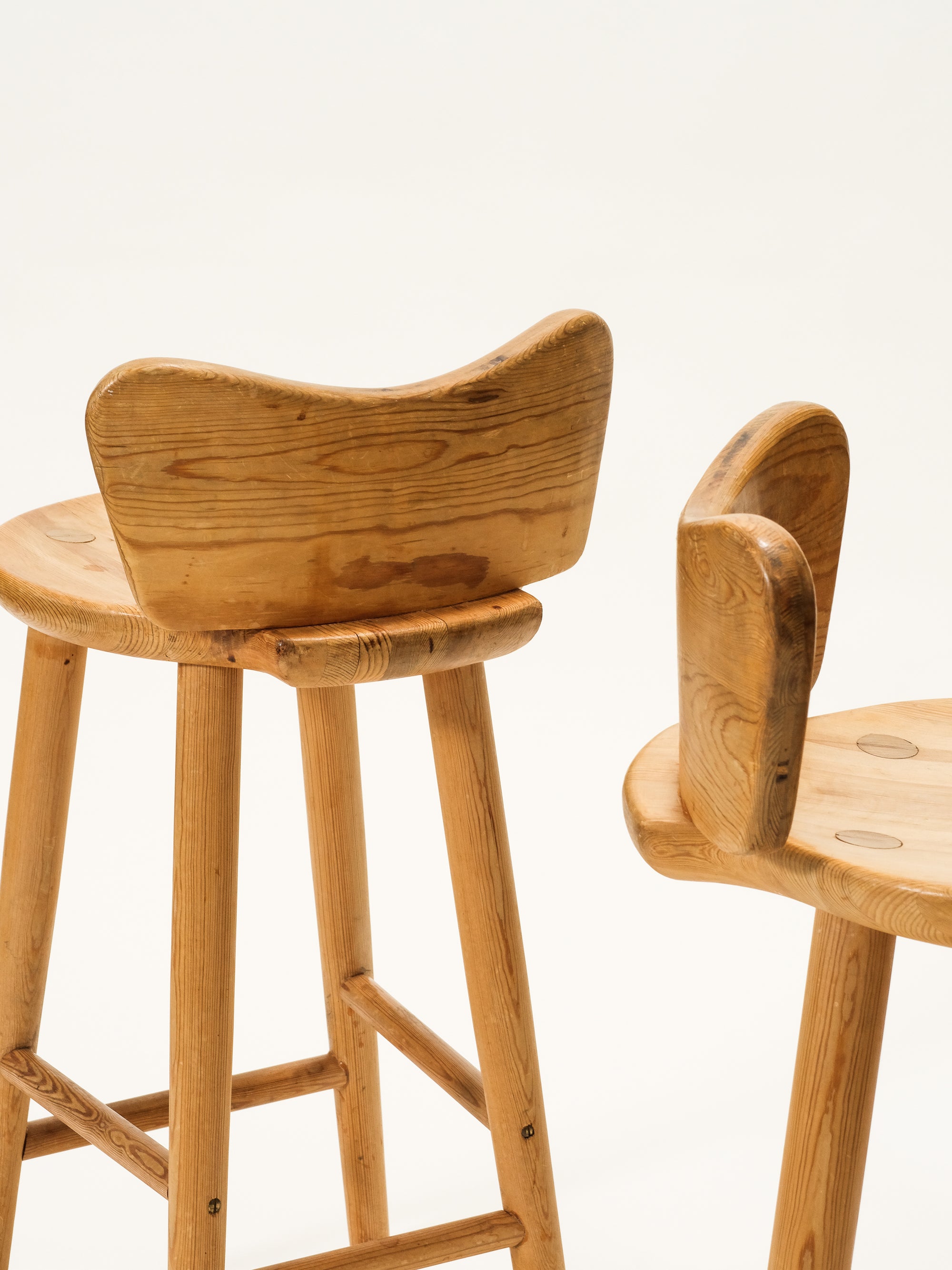 Mid-Century Pine Barstools