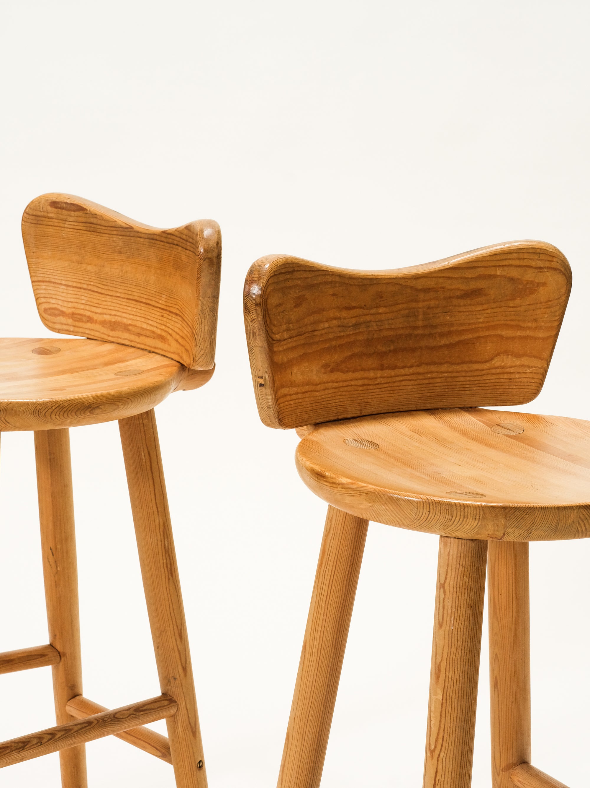 Mid-Century Pine Barstools