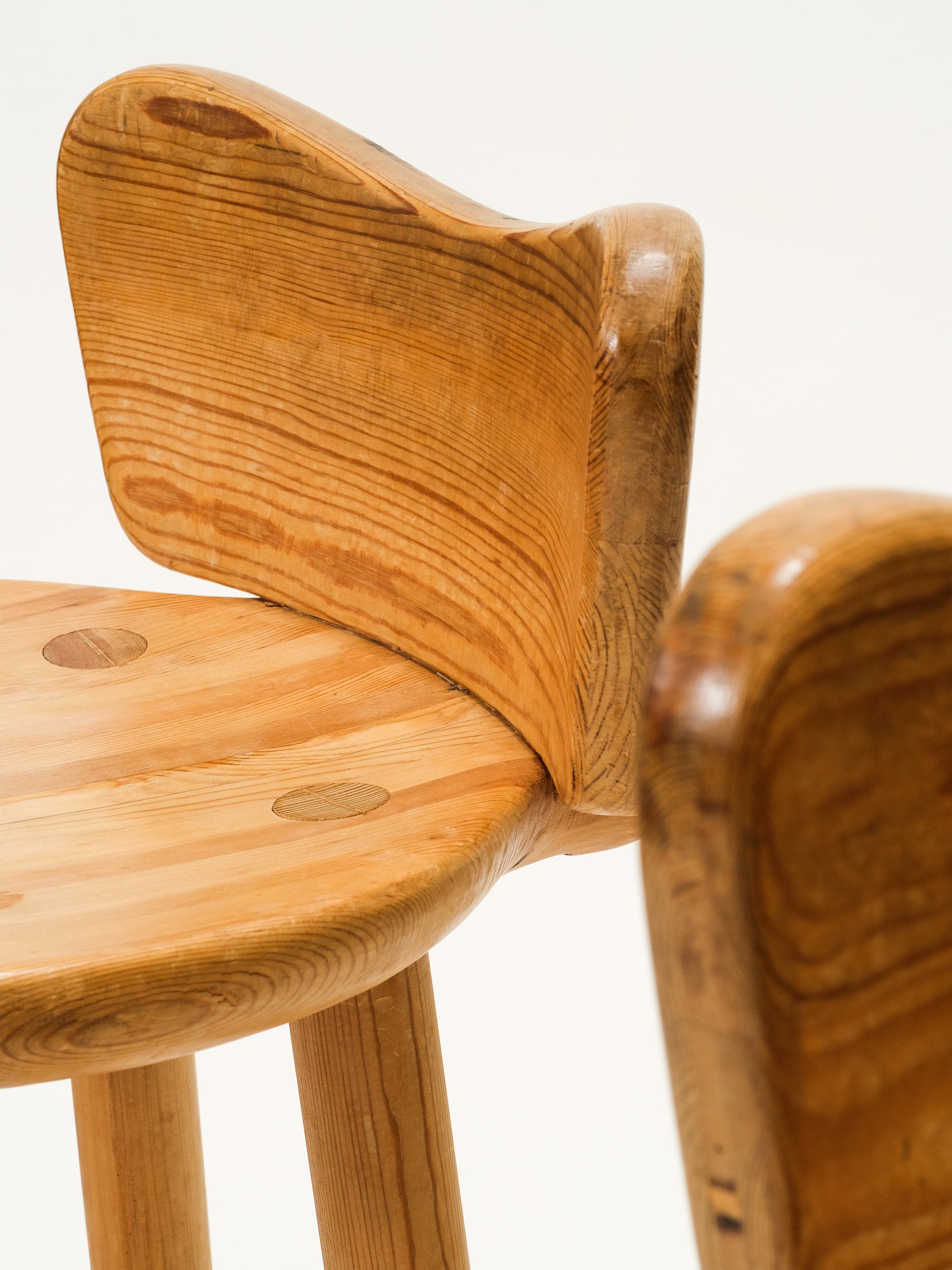 Mid-Century Pine Barstools