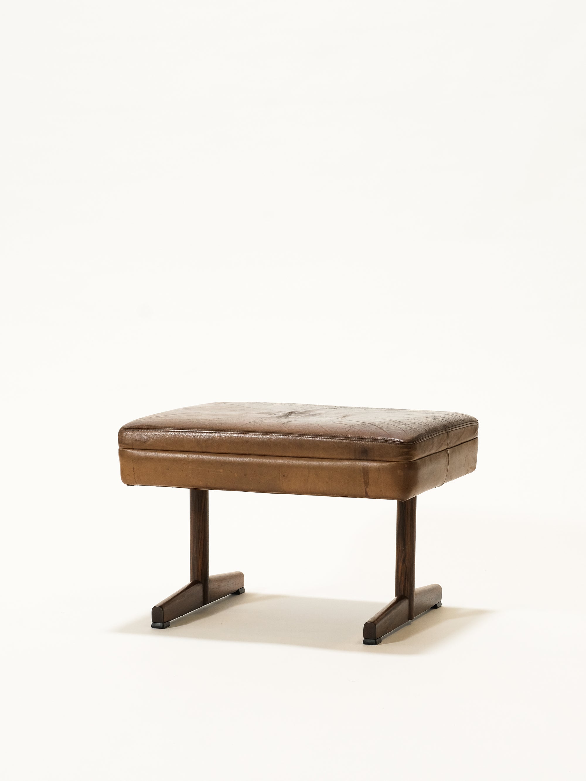 Leather Ottoman by Fredrik Kayser, Norway, 1960s