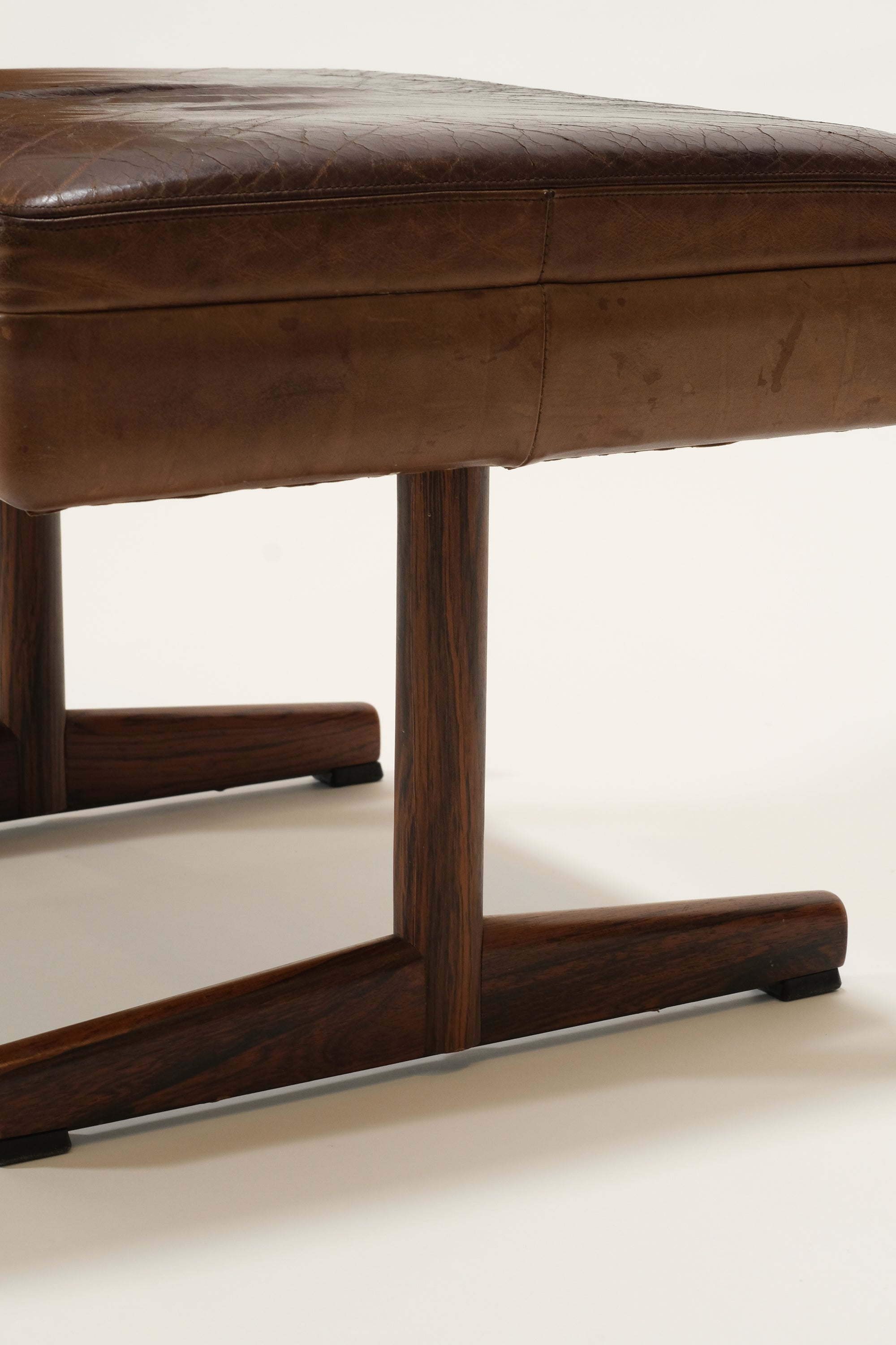 Leather Ottoman by Fredrik Kayser, Norway, 1960s