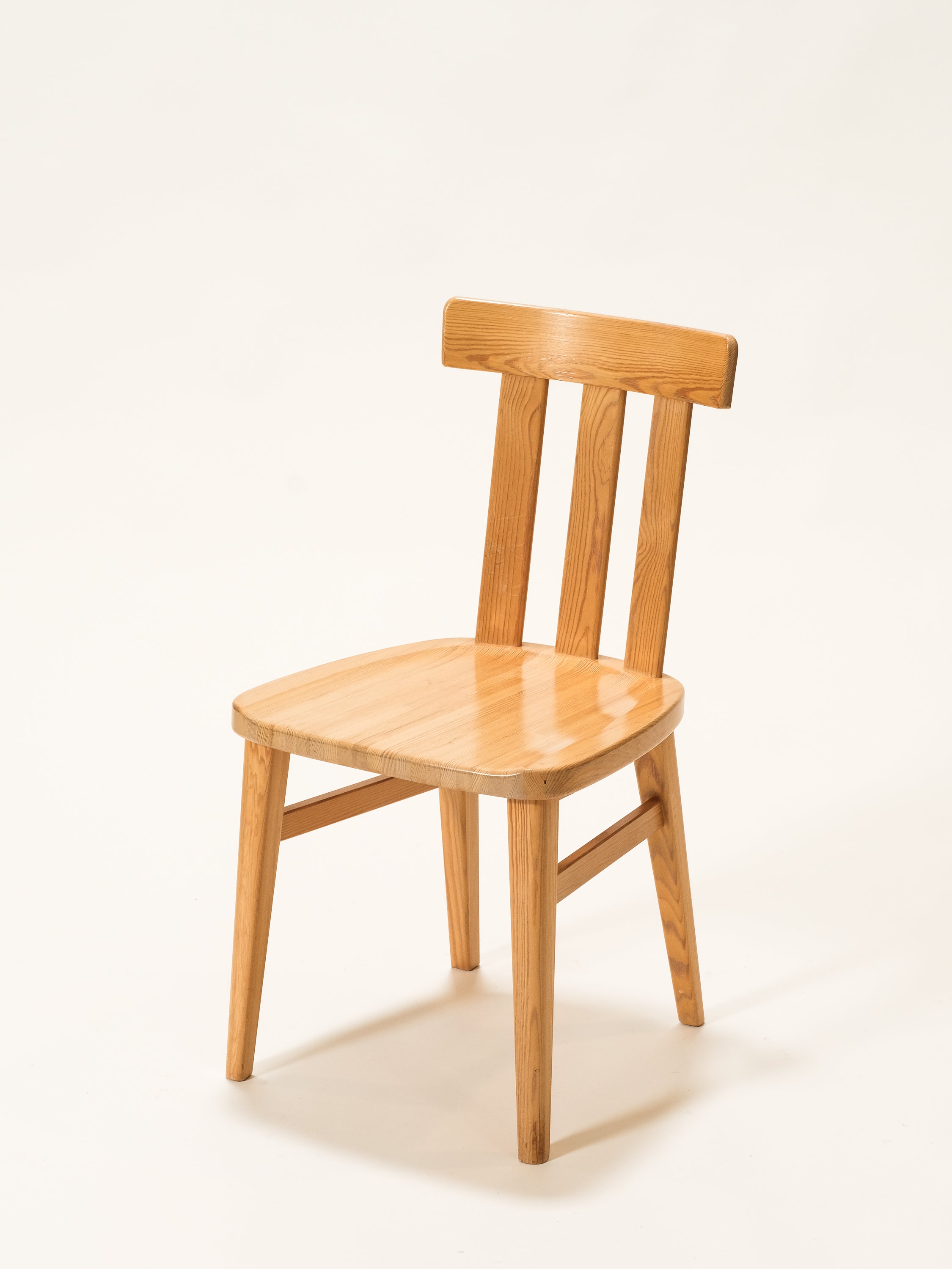 Solid Pine Dining Chairs Model "Leo" by Werner West for Keravan Puusepäntehdas, Set of 6