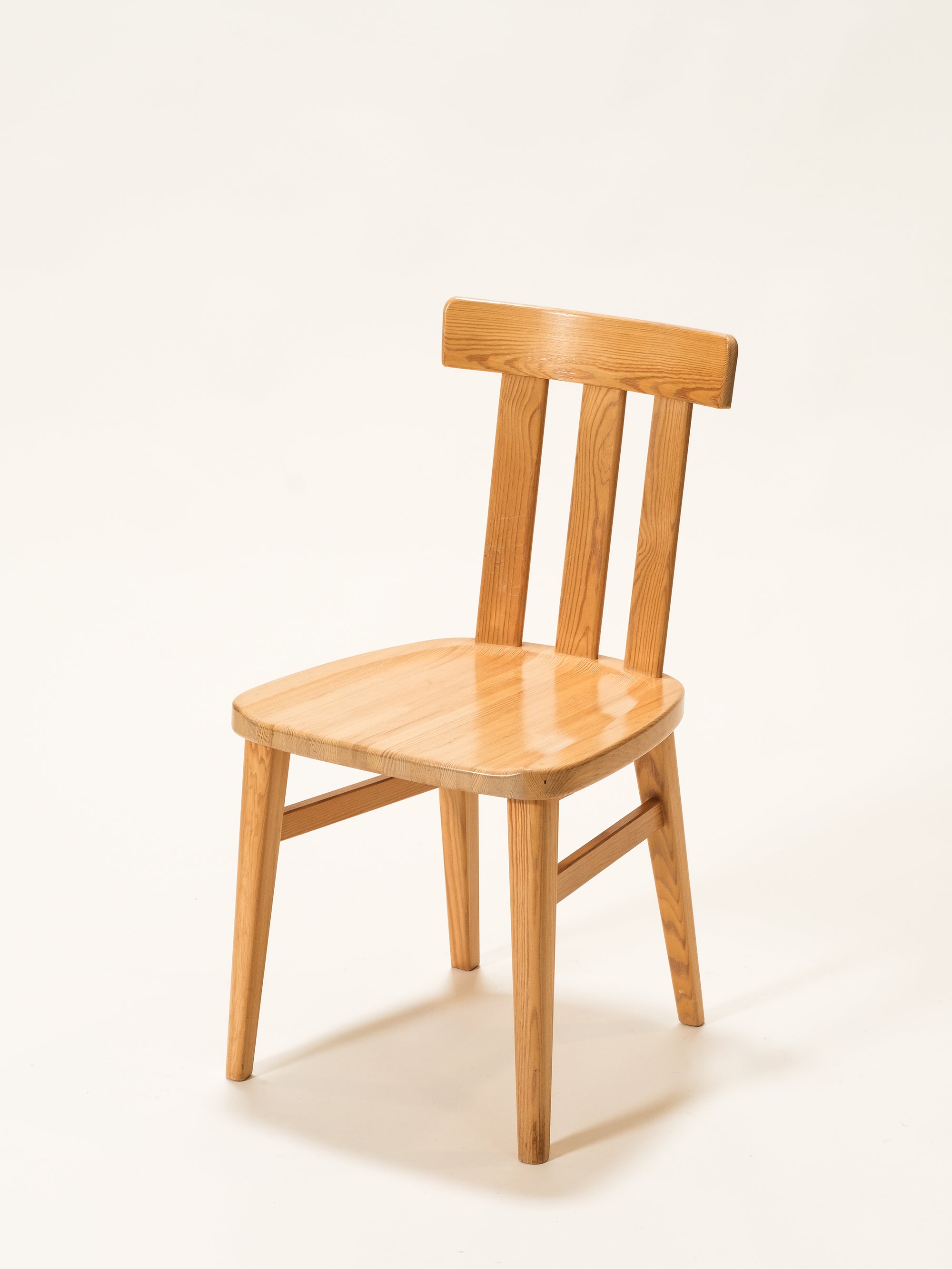Solid Pine Dining Chairs Model &quot;Leo&quot; by Werner West for Keravan Puusepäntehdas, Set of 6