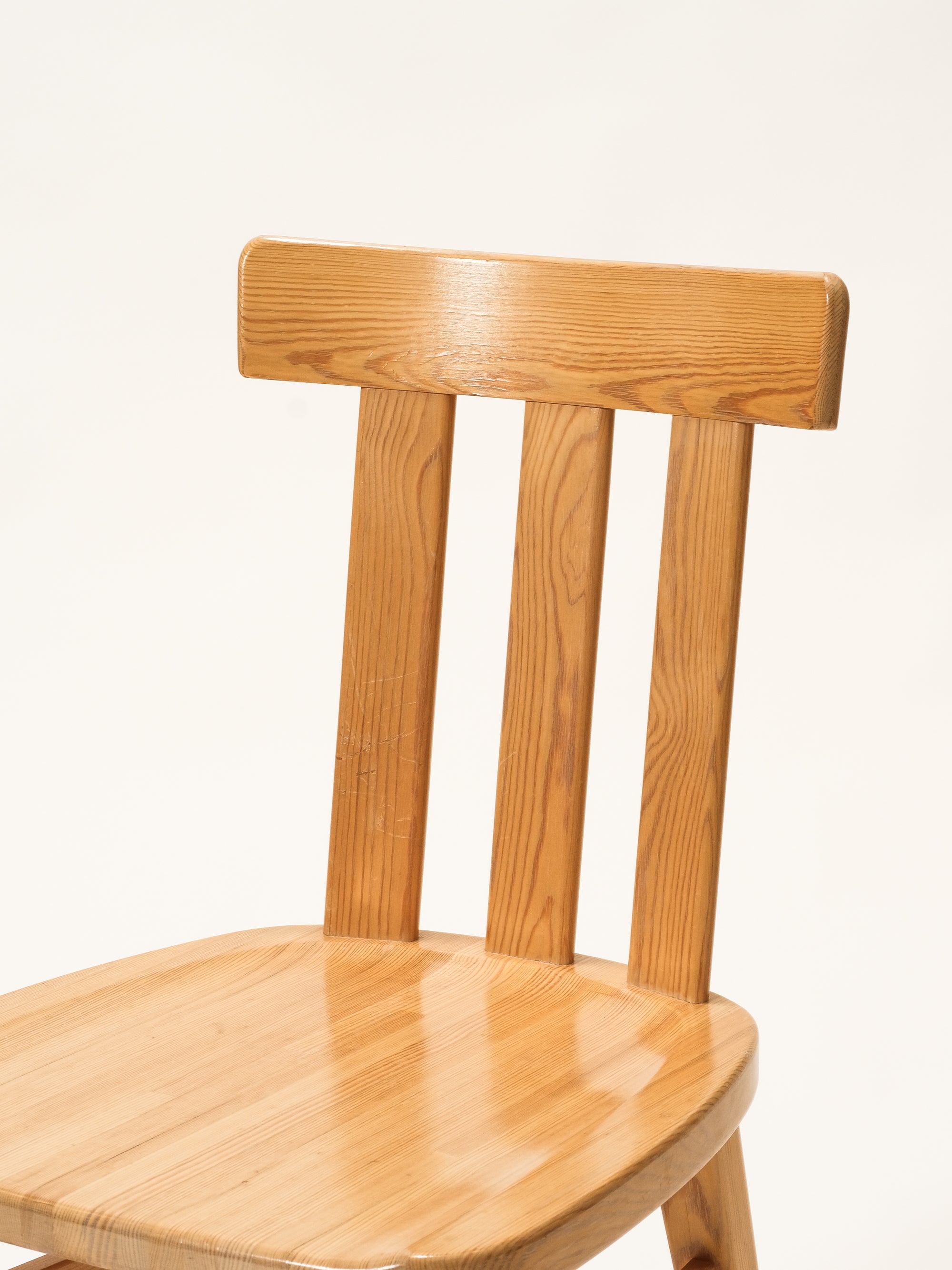 Solid Pine Dining Chairs Model &quot;Leo&quot; by Werner West for Keravan Puusepäntehdas, Set of 6