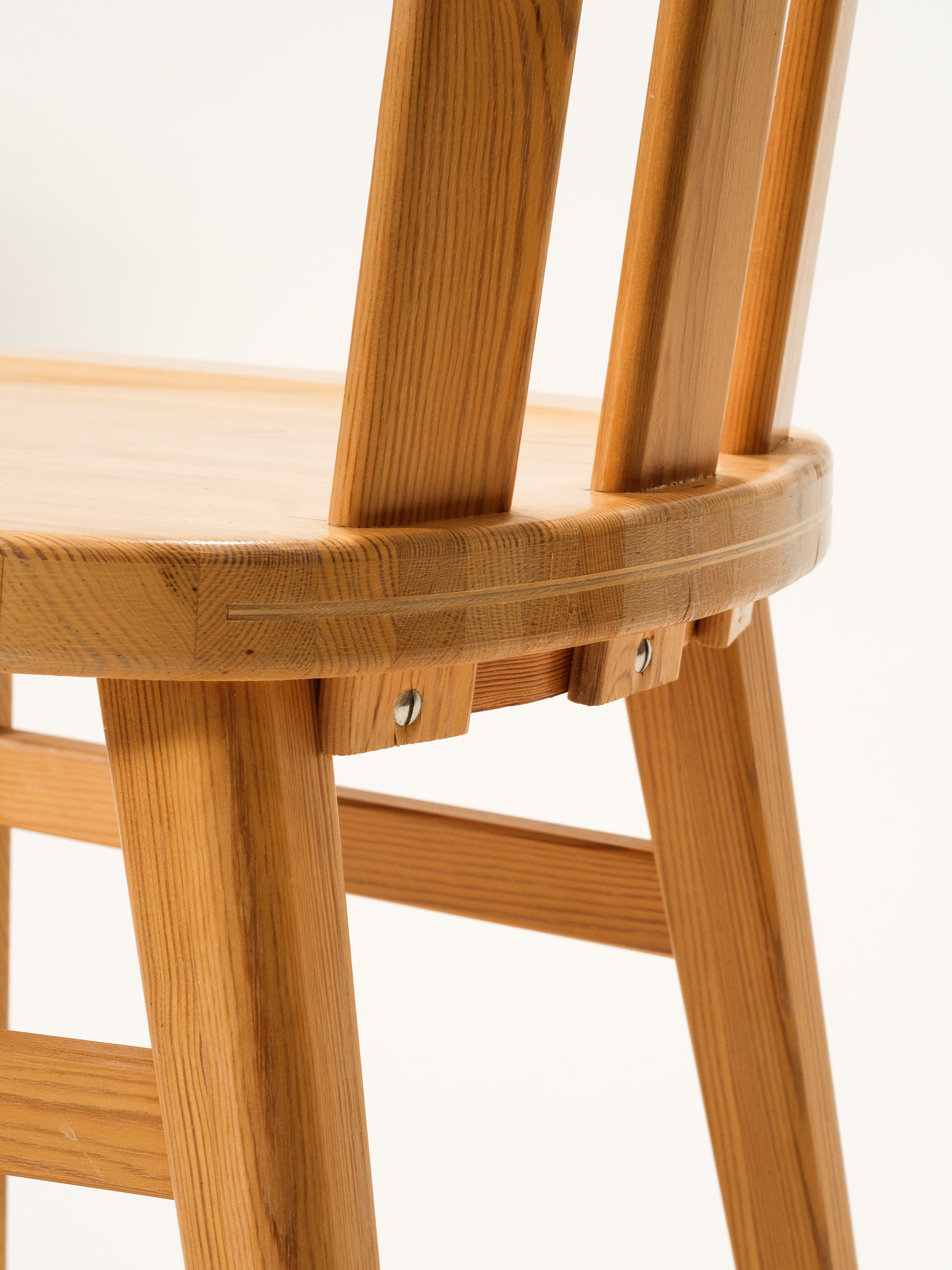 Solid Pine Dining Chairs Model &quot;Leo&quot; by Werner West for Keravan Puusepäntehdas, Set of 6