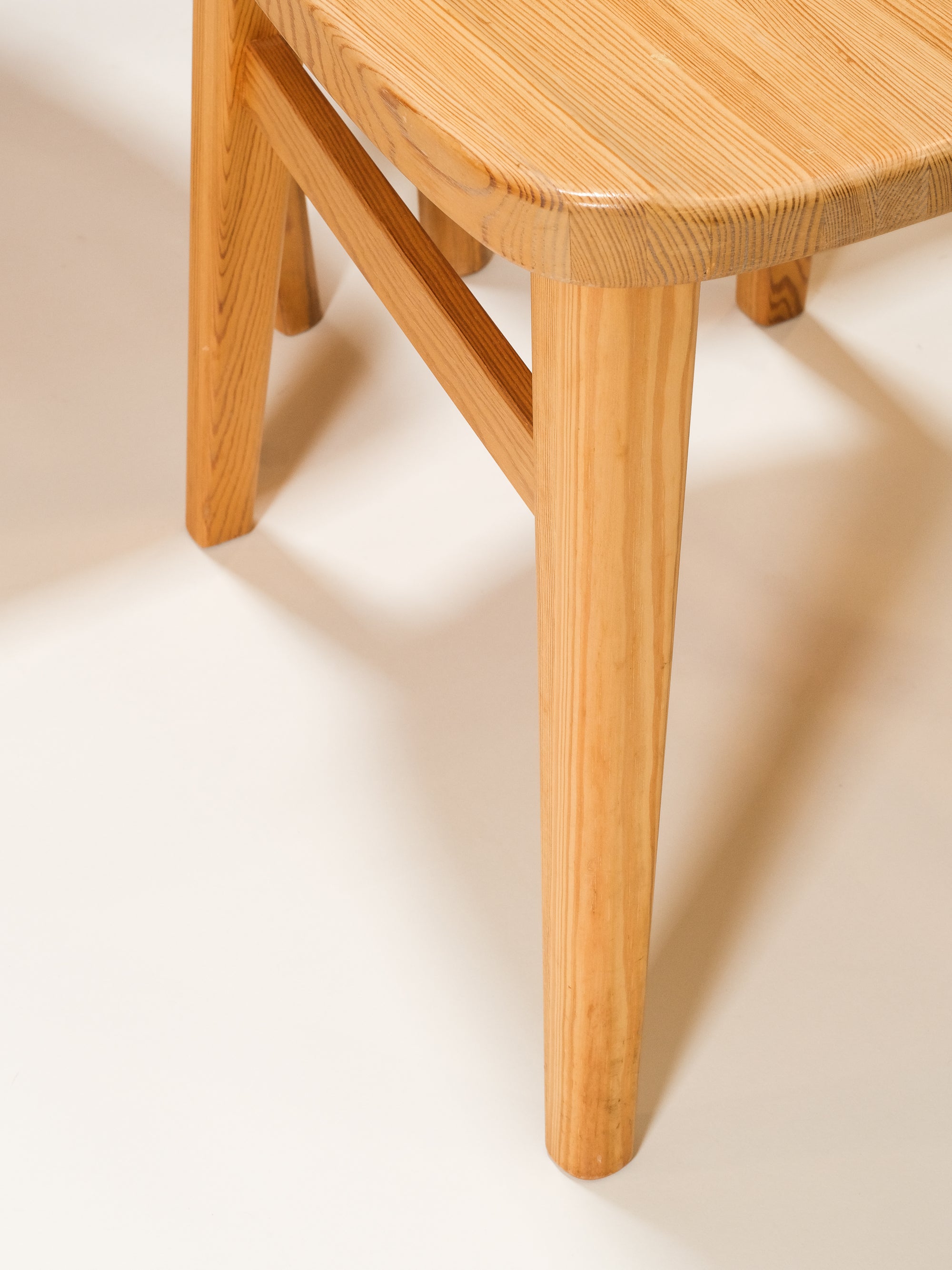 Solid Pine Dining Chairs Model &quot;Leo&quot; by Werner West for Keravan Puusepäntehdas, Set of 6