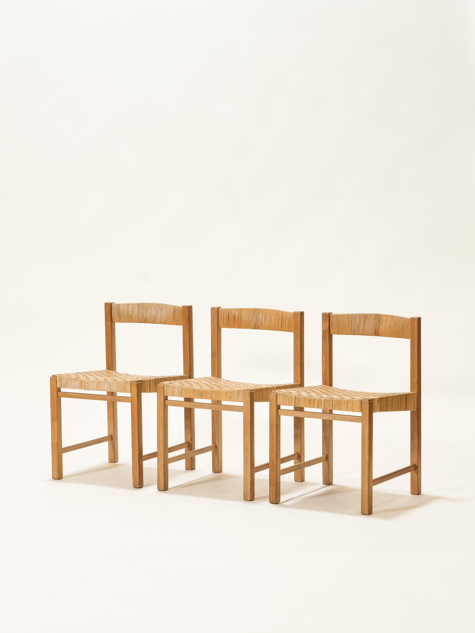 Oak &amp; Woven Cane Dining Chairs by Reino Ruokolainen for Haimi, 1960s, Set of 6