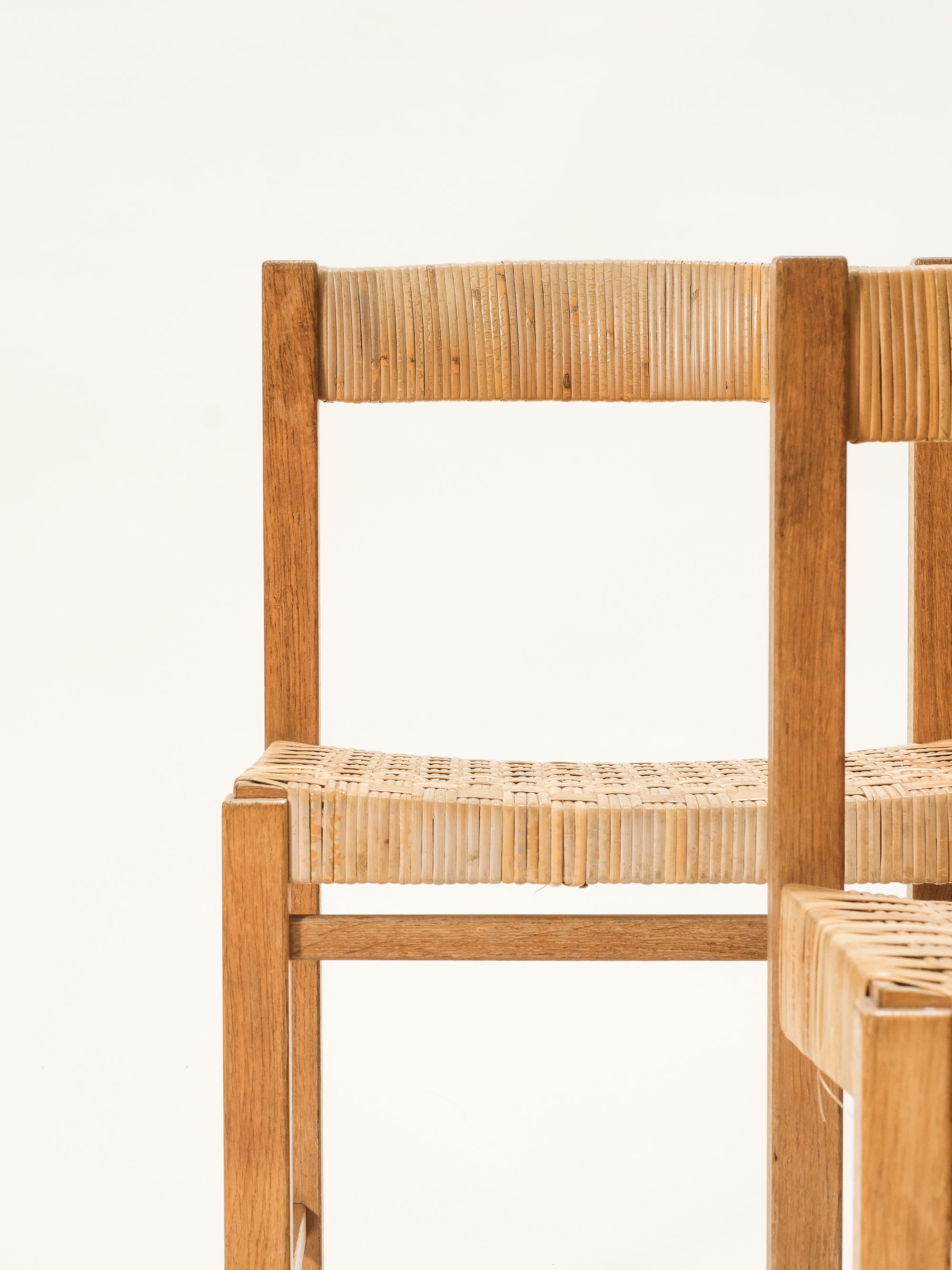 Oak &amp; Woven Cane Dining Chairs by Reino Ruokolainen for Haimi, 1960s, Set of 6